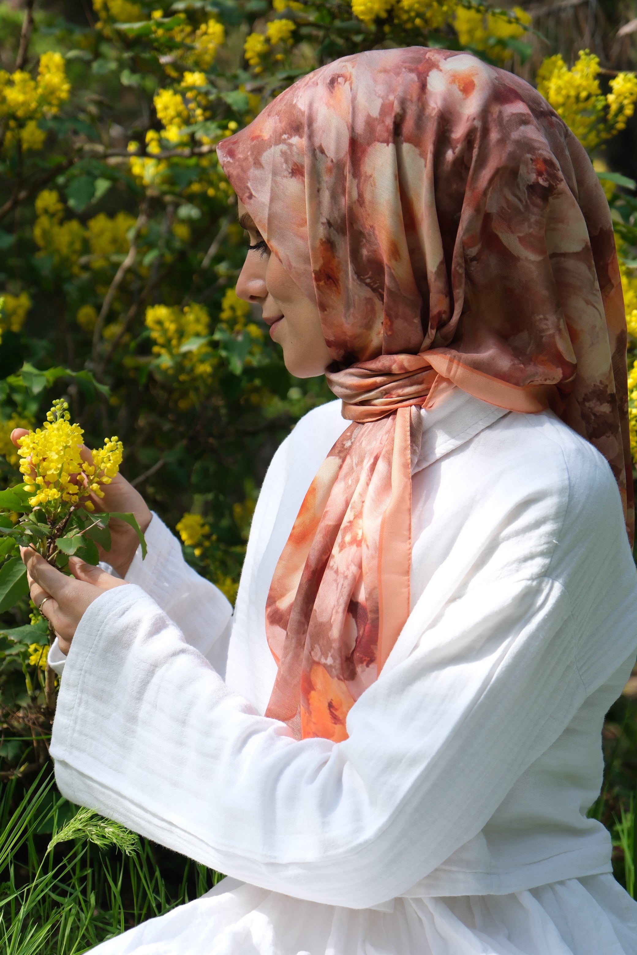 Rose Blend Square Scarf - Melon