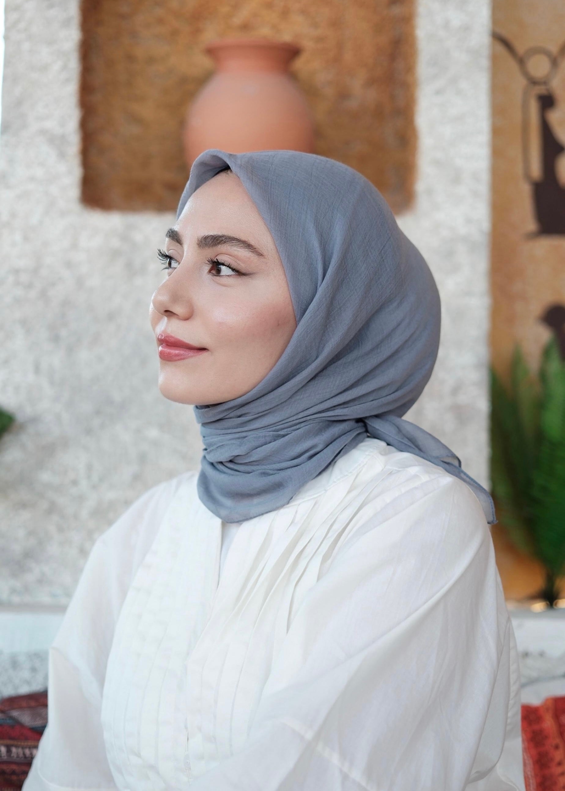 Relax Square Scarf - Blue Gray