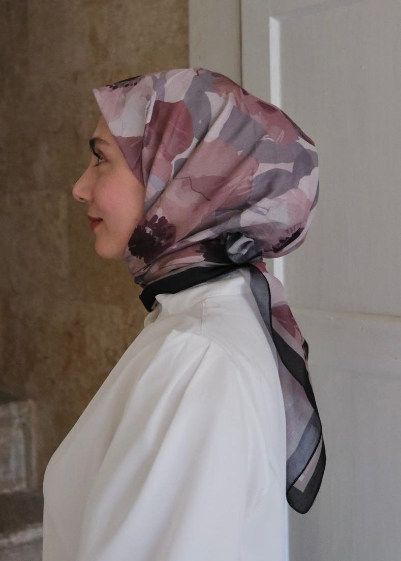 Maribel Square Scarf - Vintage Rose