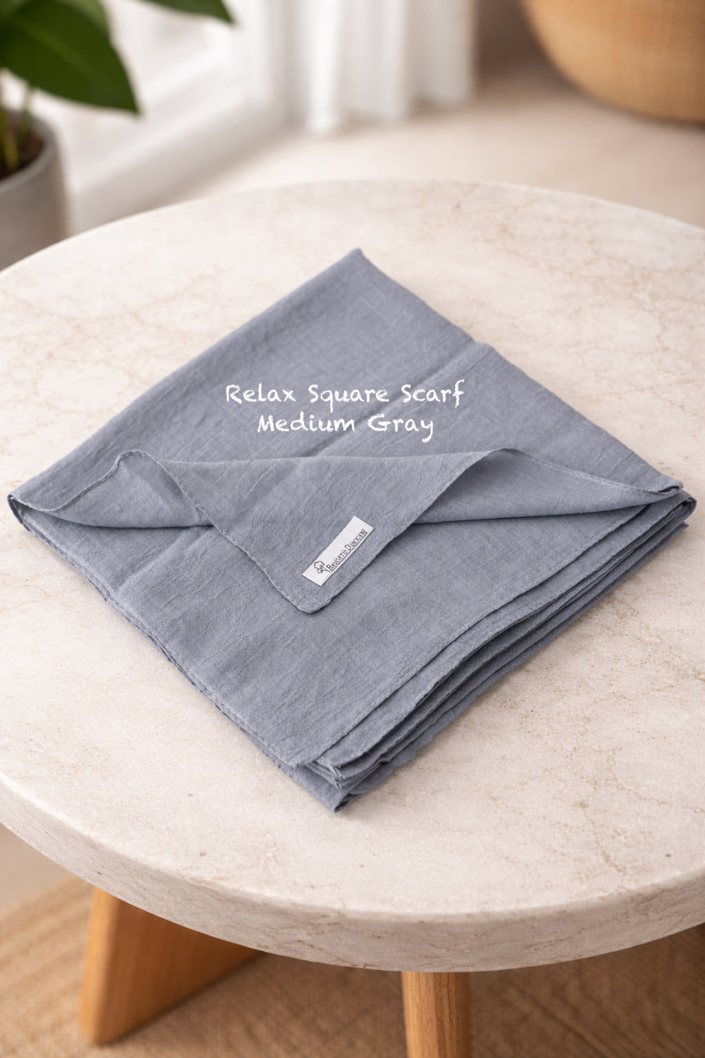 Relax Square Scarf - Medium Gray