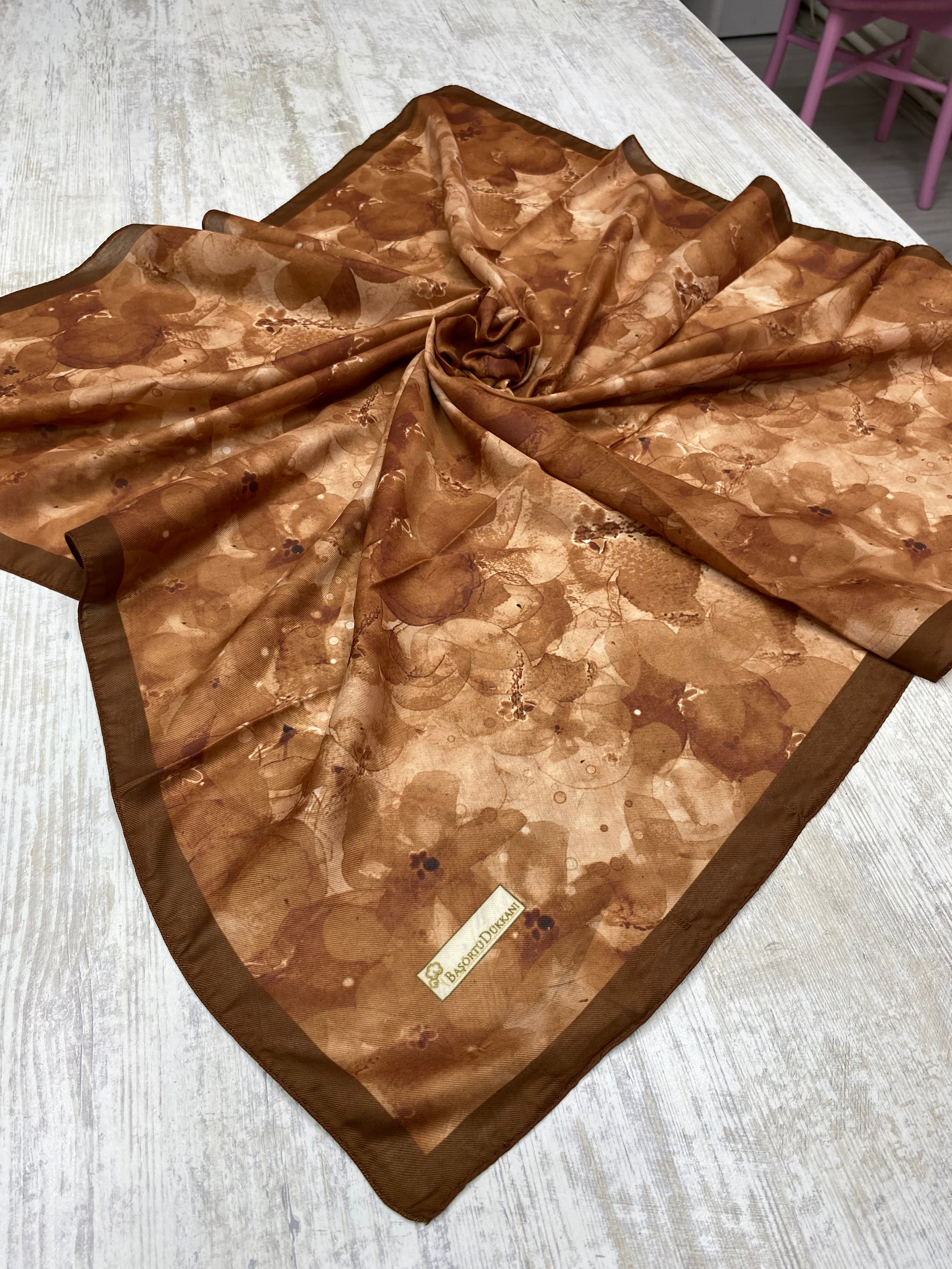 Delora Square Scarf - Coffee