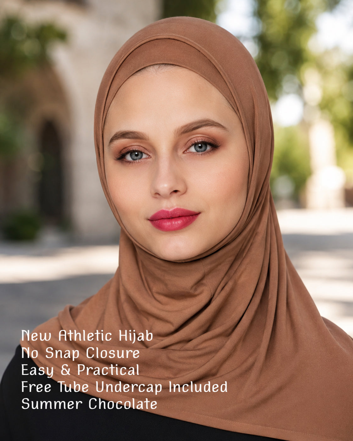 New Athletic Hijab -Summer Chocolate (No Snap Closure)