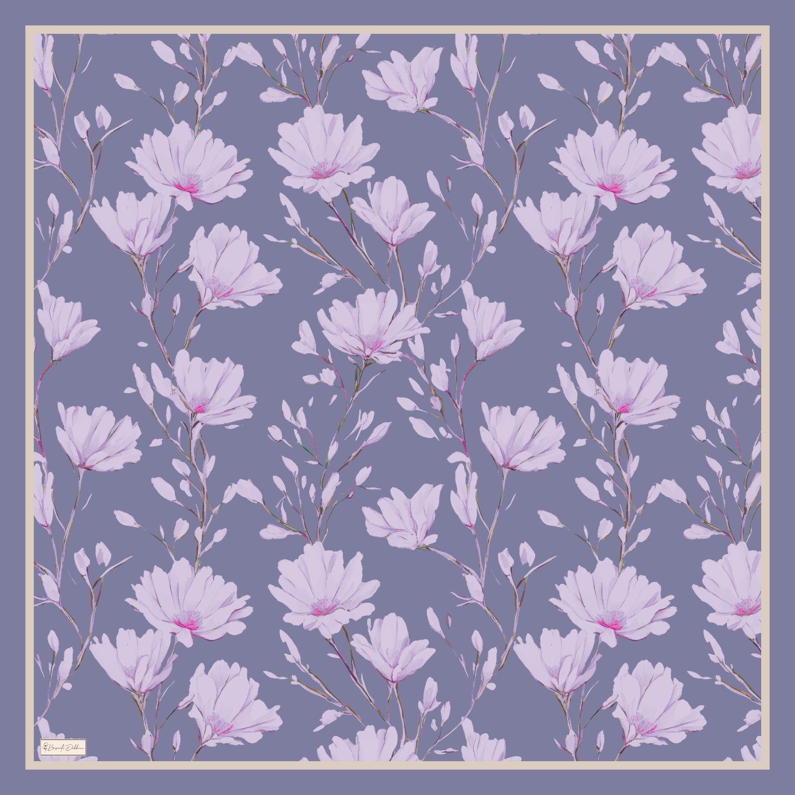 Silk Garden Square Scarf - Lavender Light
