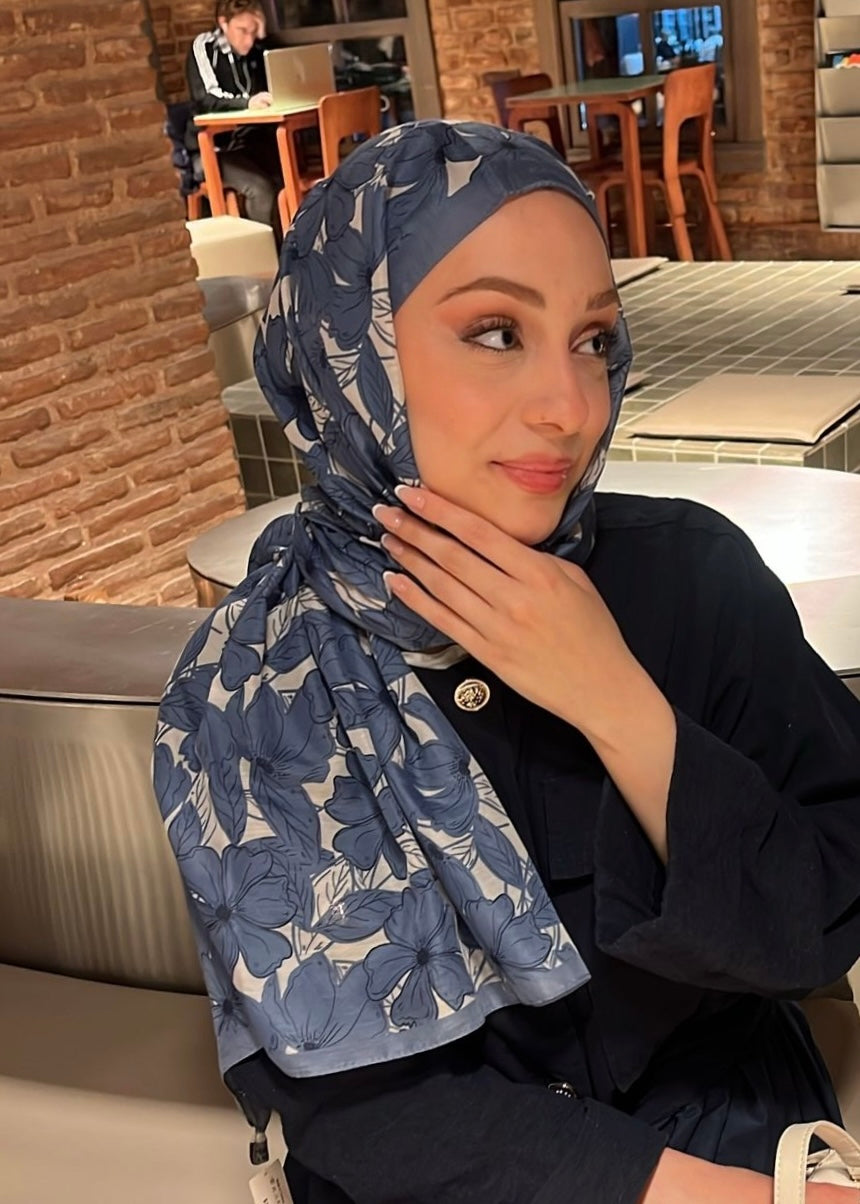 Floria Touch Hijab - Indigo