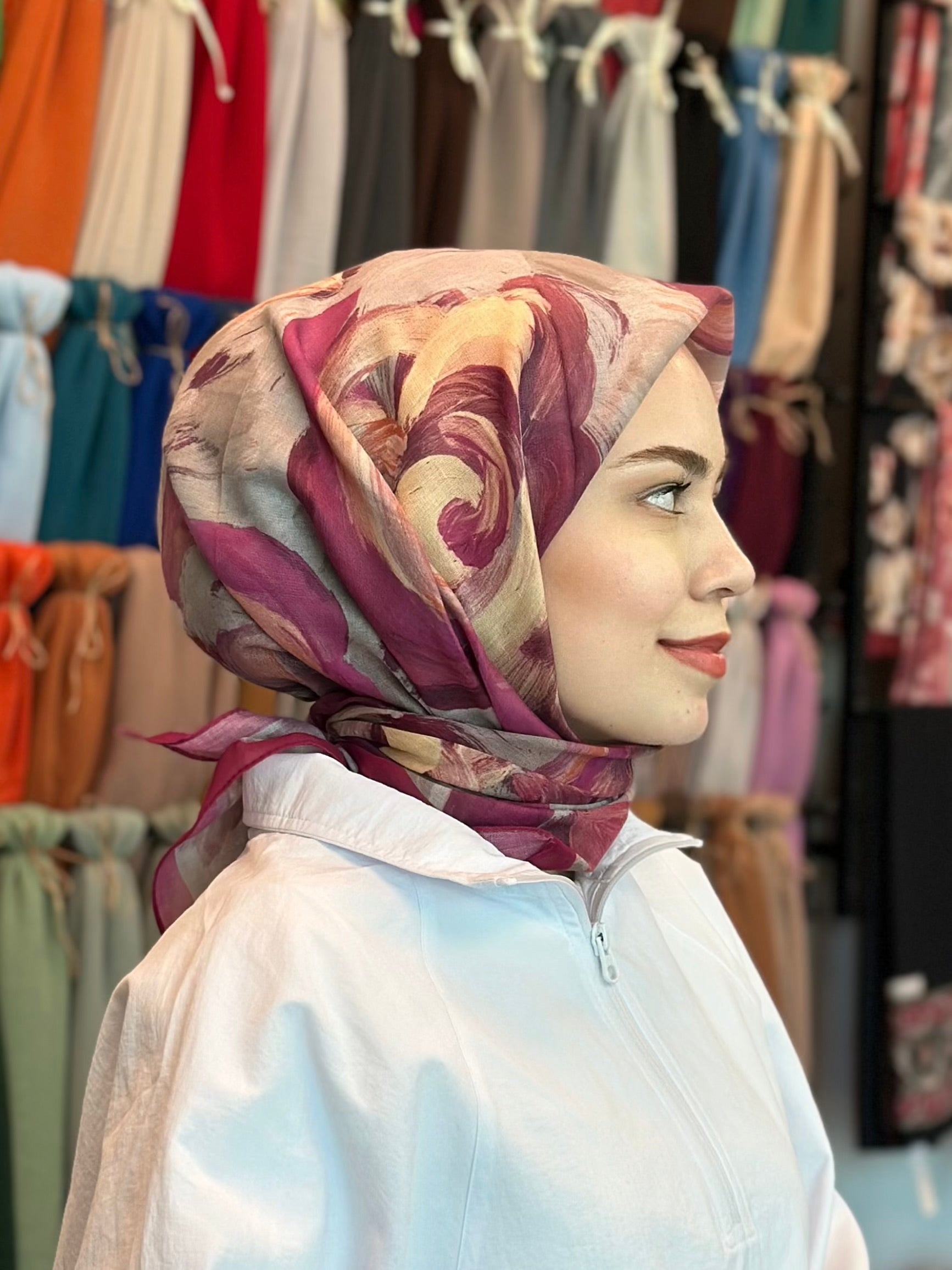 Rosara Square Scarf - Summer Pink
