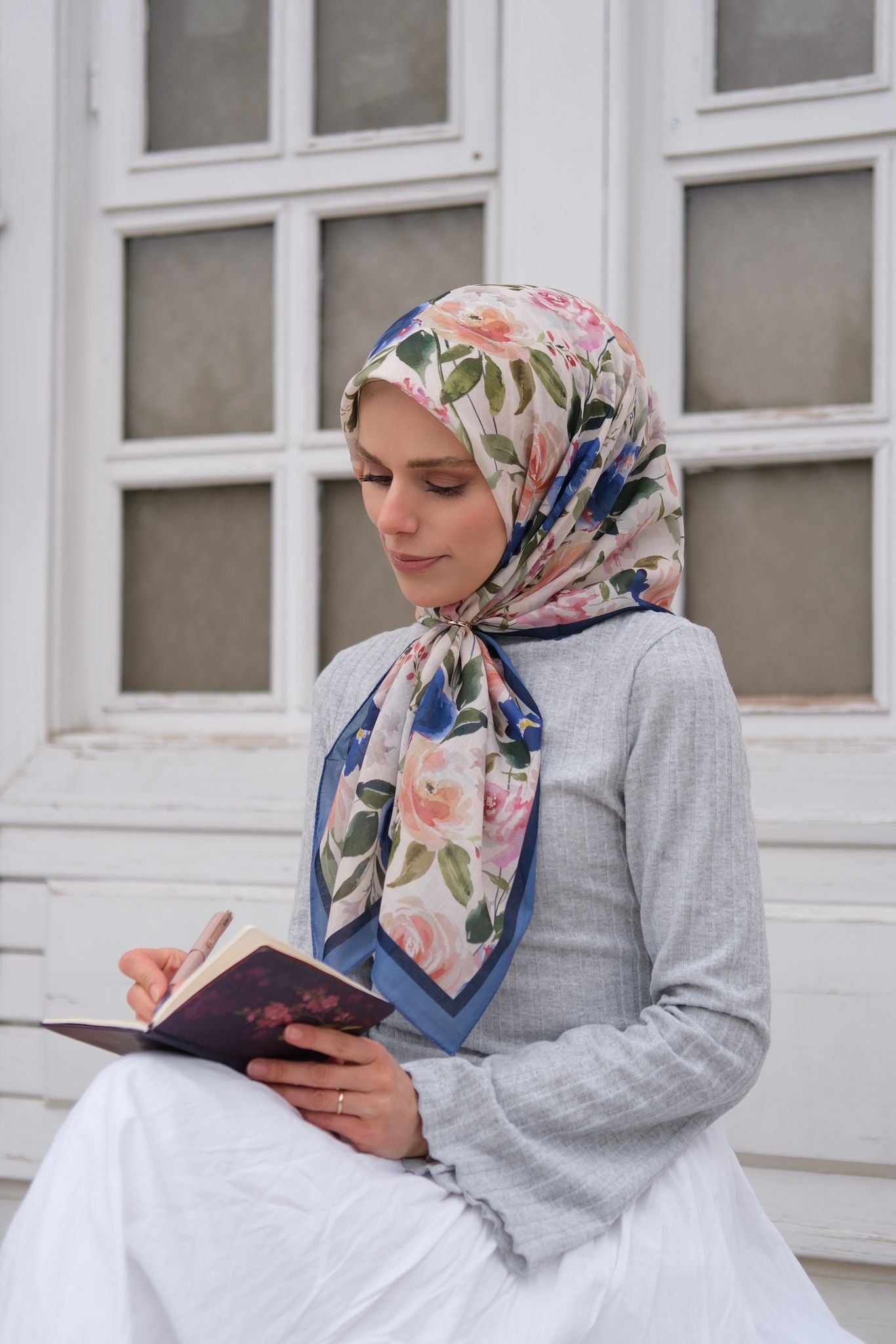 Florya Square Scarf - Blue Dream
