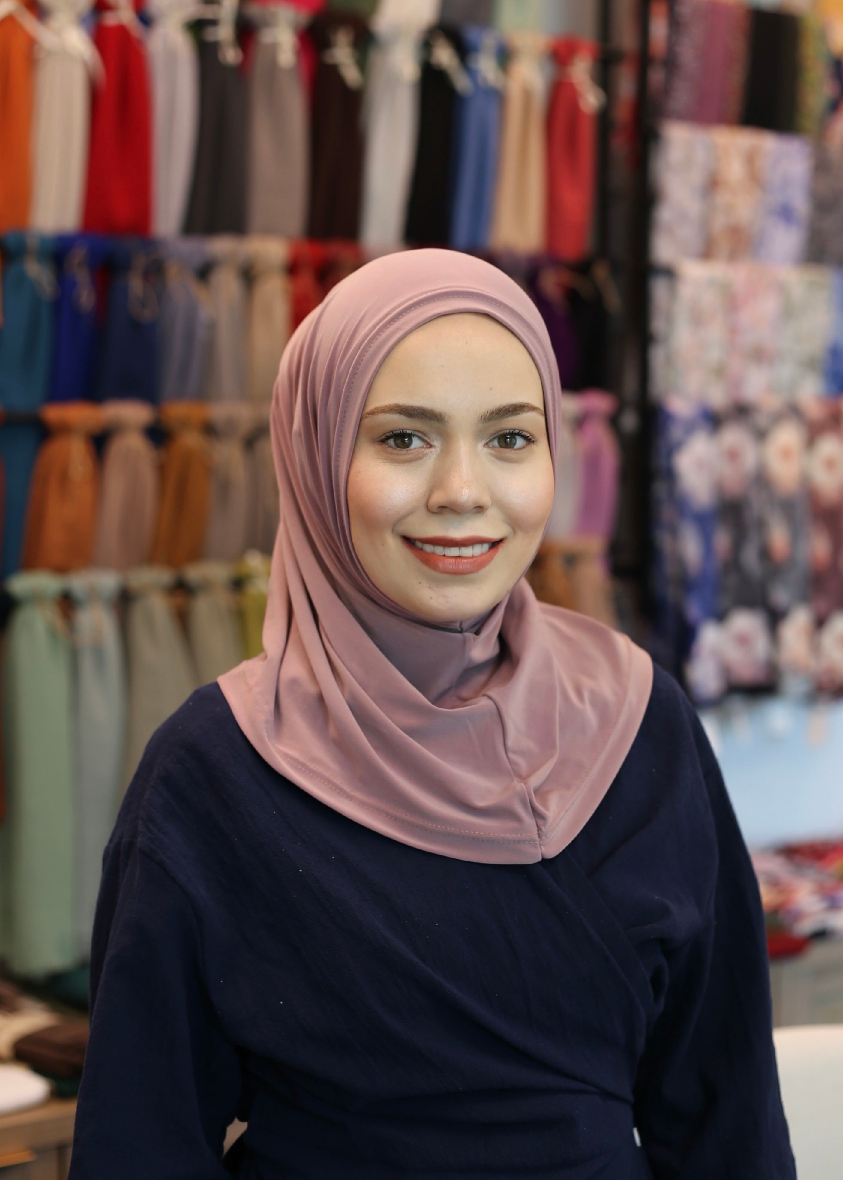 New Athletic Hijab - Dusty Rose Pink (No Snap Closure)