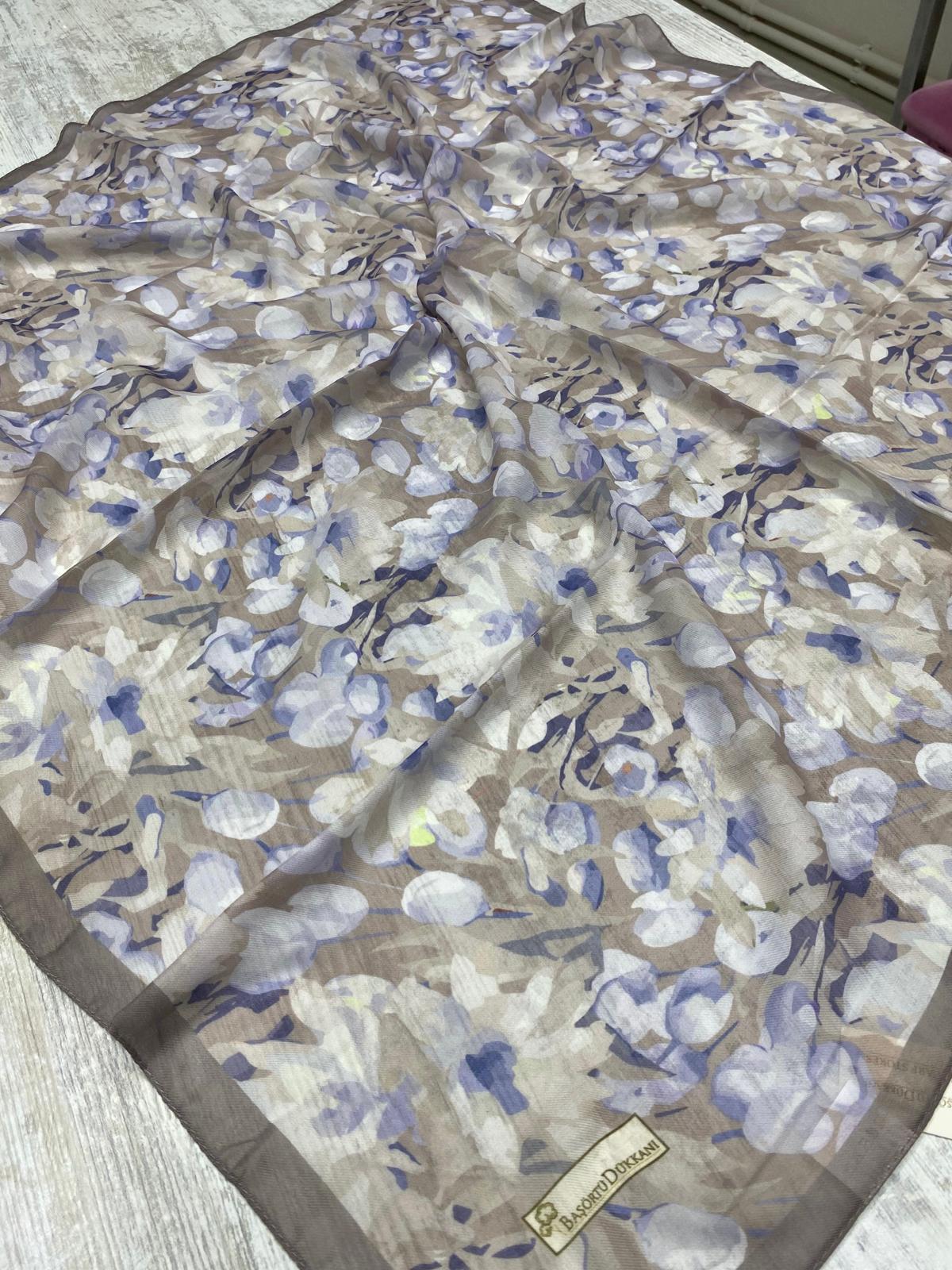 Garden Design Square Scarf - Warm Gray