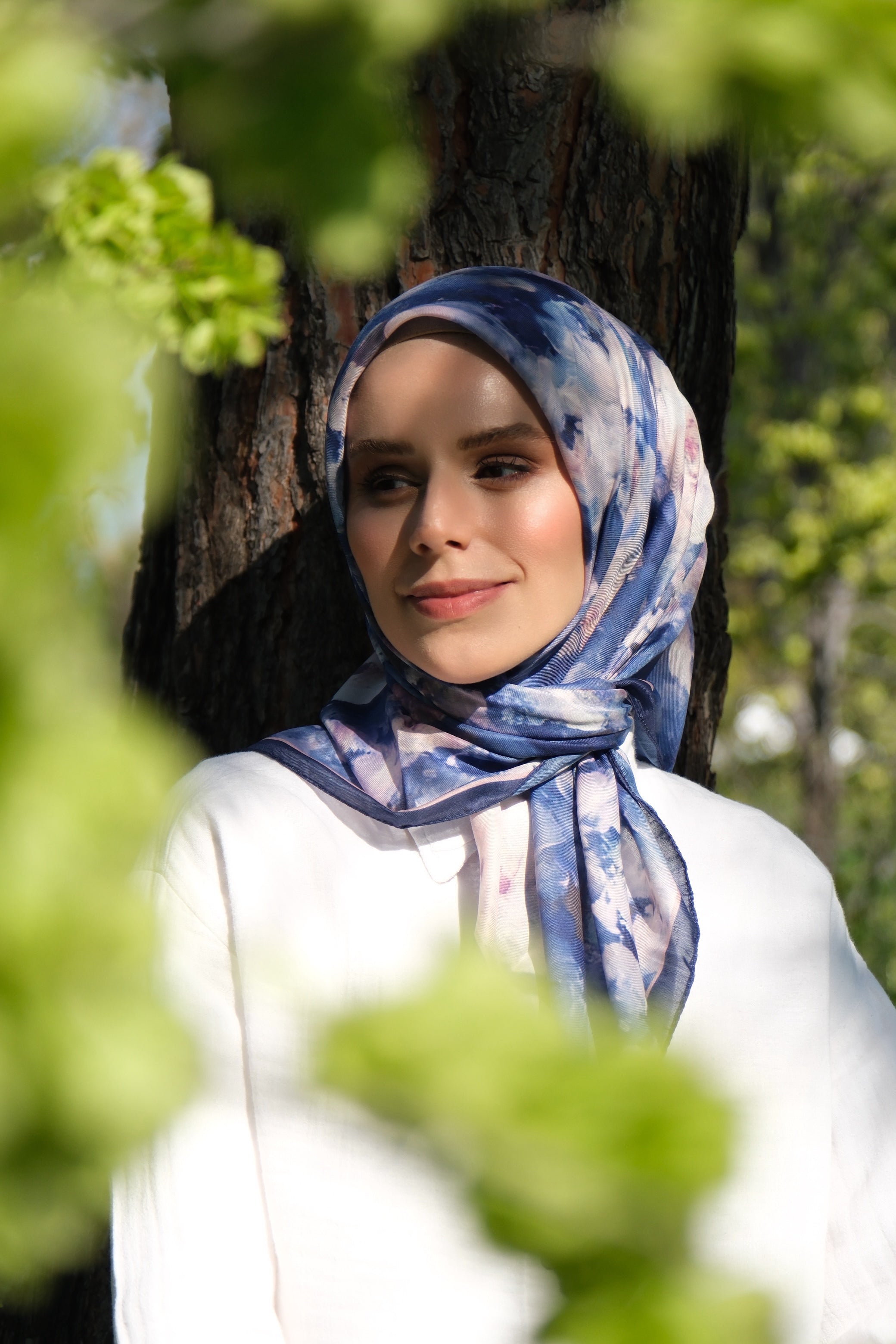 Rose Blend Square Scarf - Night Blue