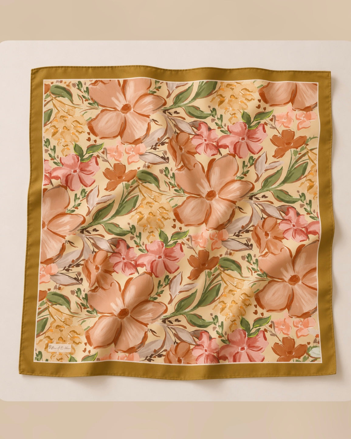 Lily Square Scarf - Dark Mustard