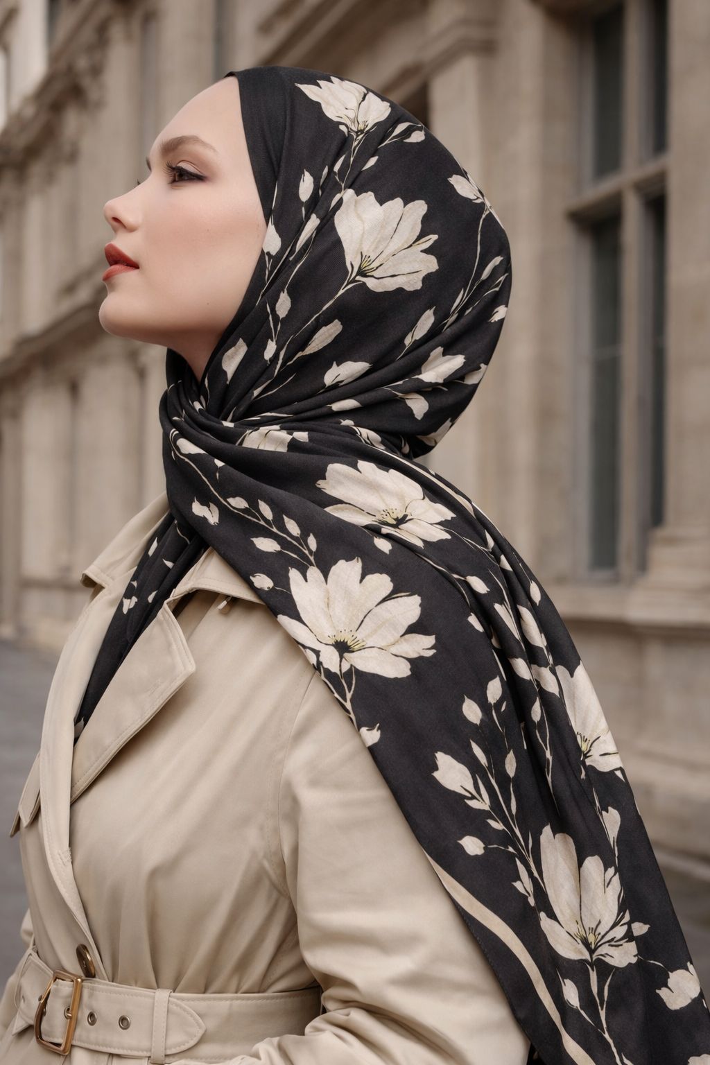 Silk Garden Hijab - Black