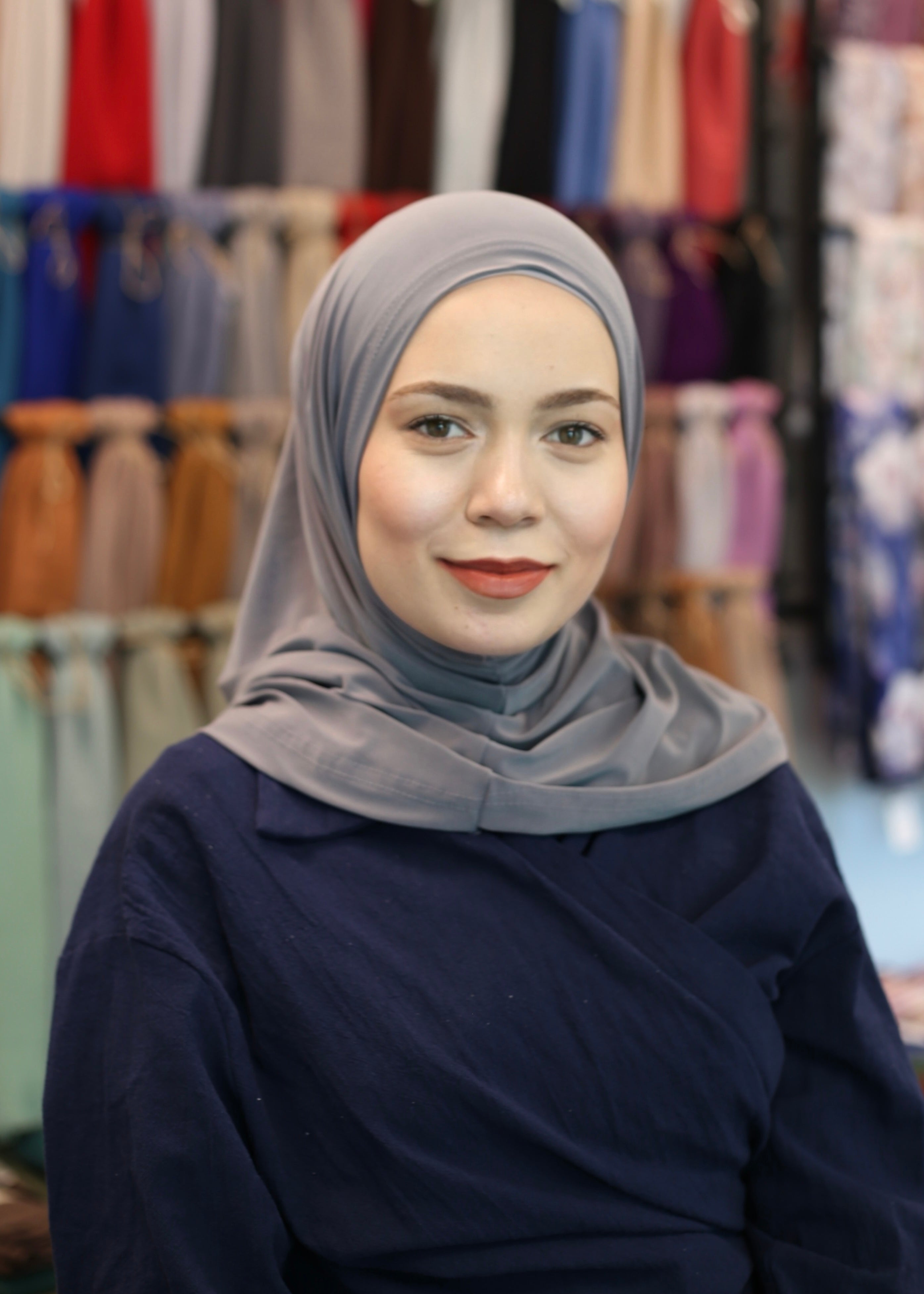 New Athletic Hijab -Dark Gray (No Snap Closure)