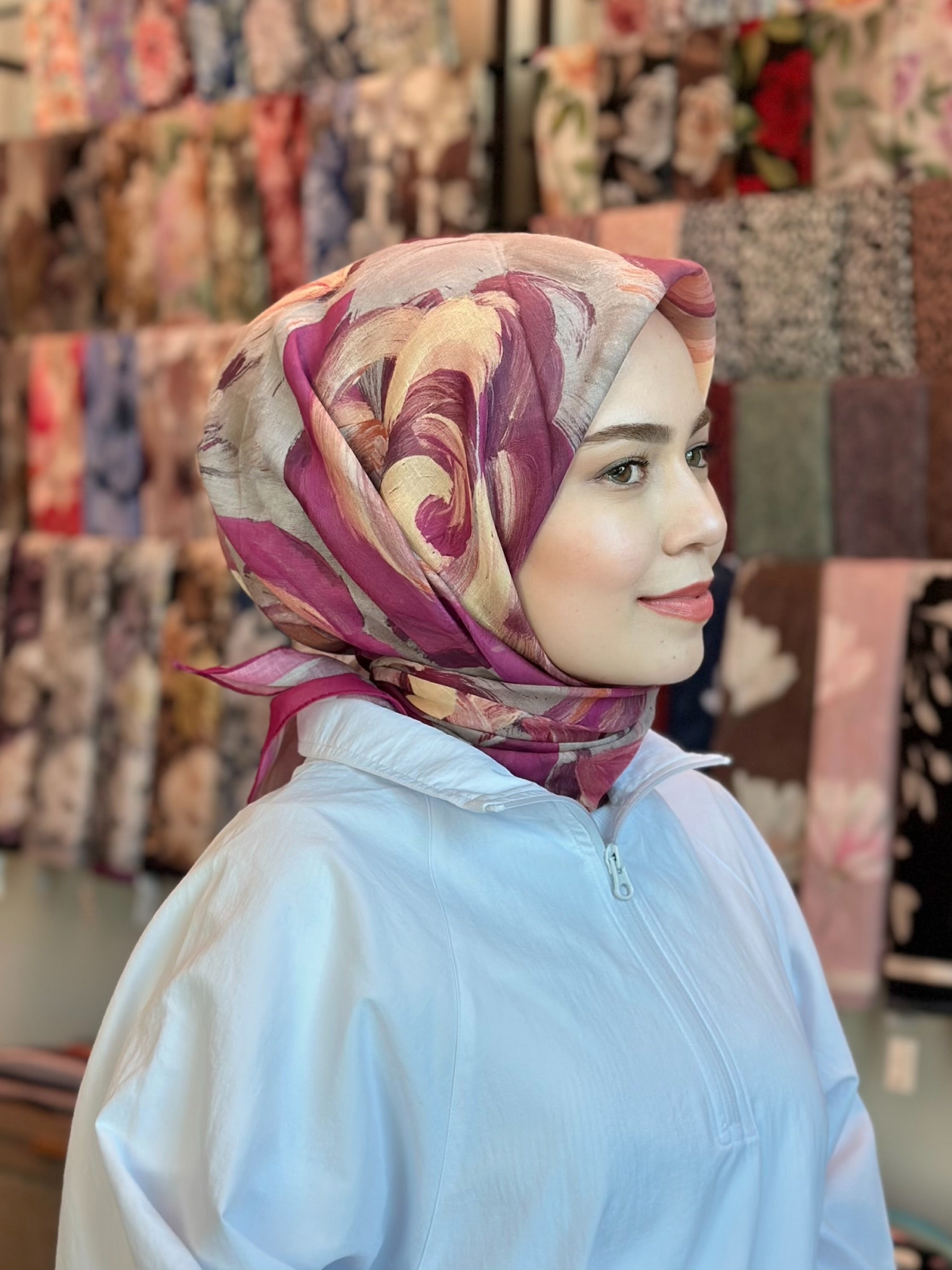 Rosara Square Scarf - Summer Pink