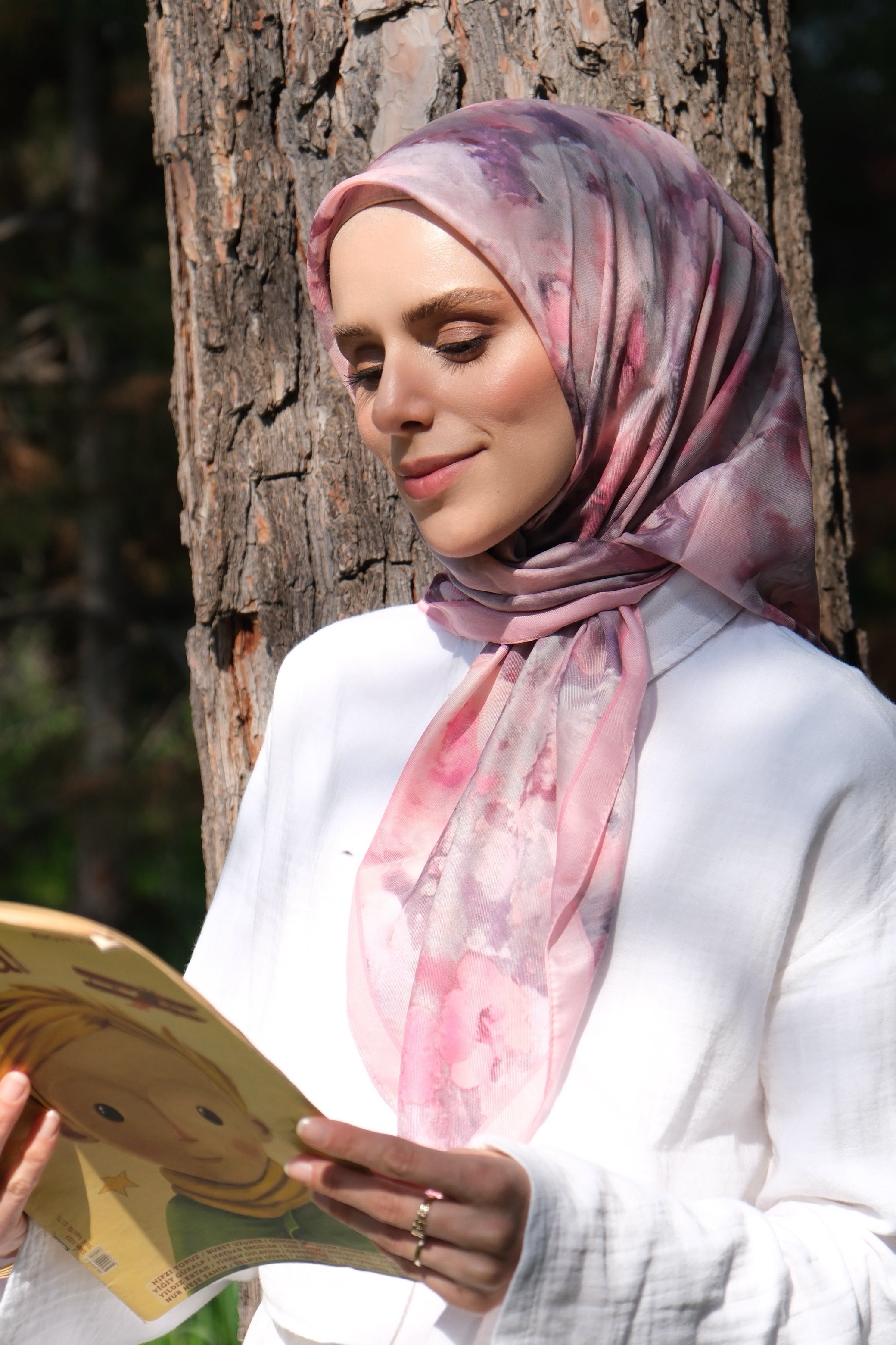 Rose Blend Square Scarf - Powder
