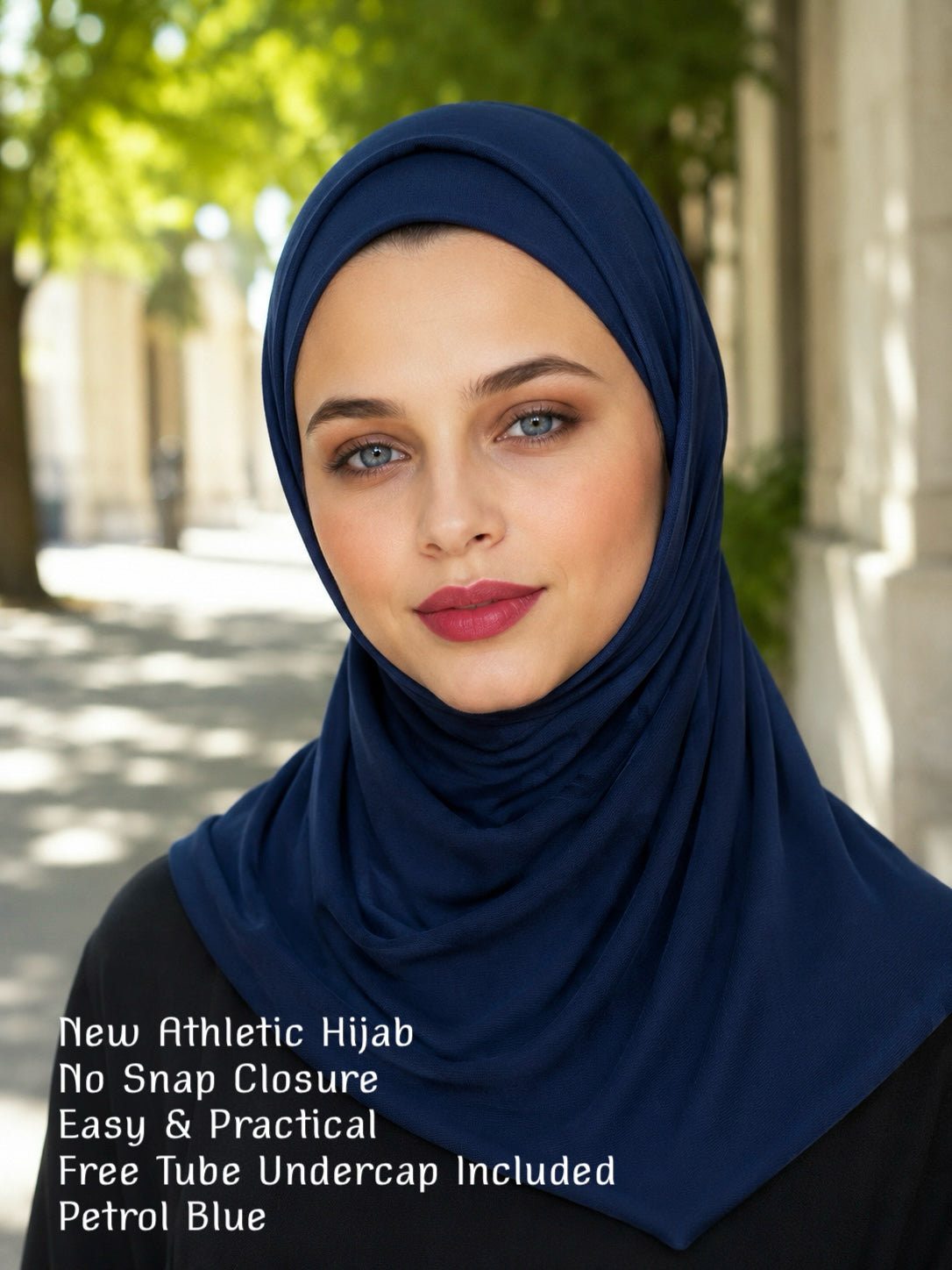 New Athletic Hijab -Petrol Blue (No Snap Closure)
