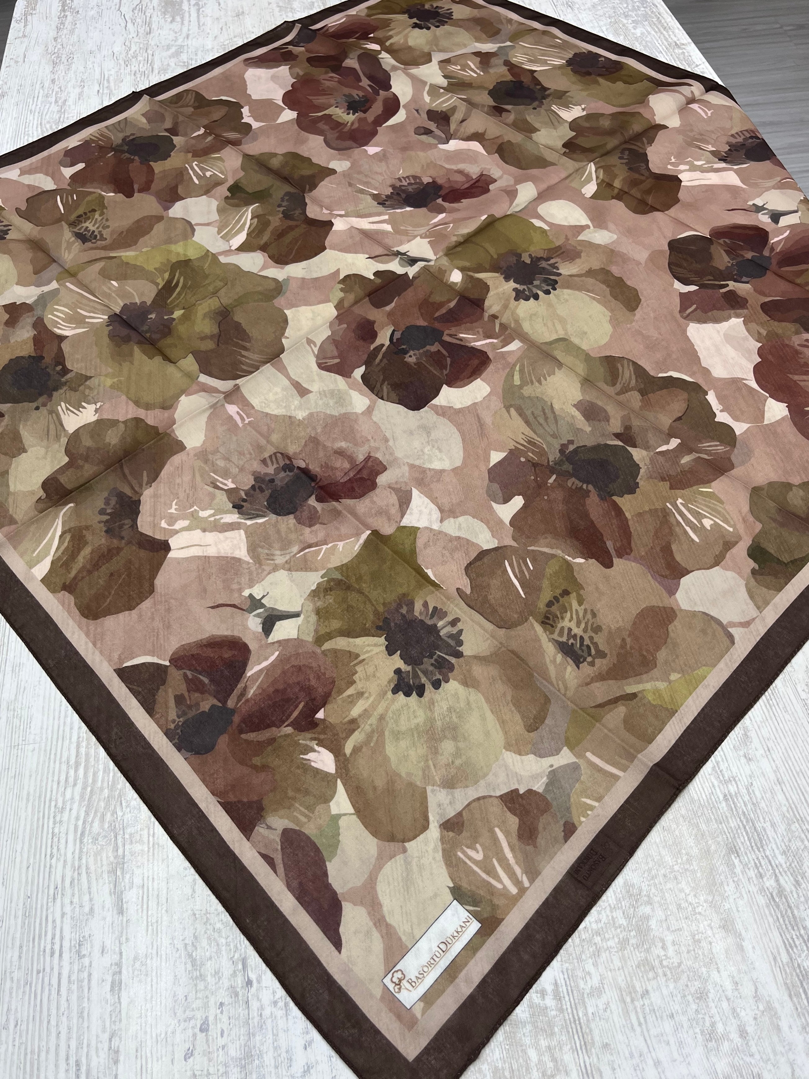 Maribel Square Scarf - Brown