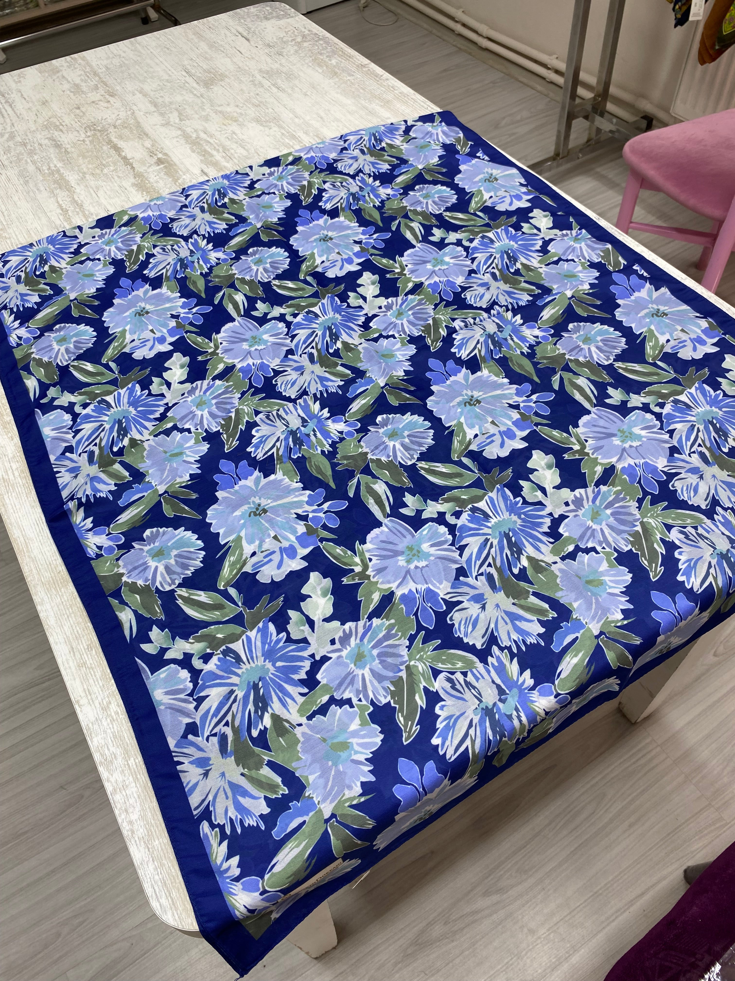 Matilda Pattern Hijab - Midnight Blue