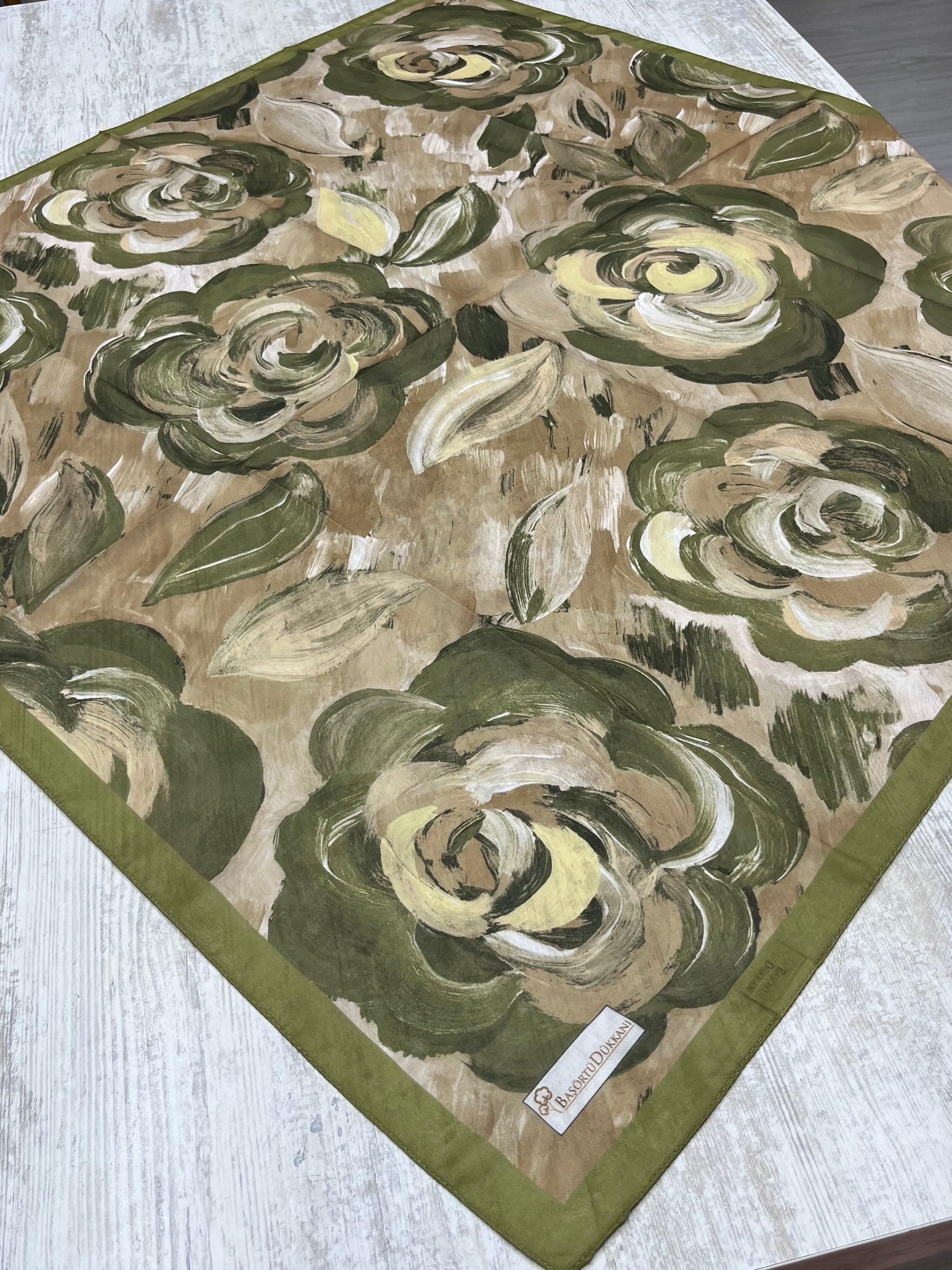 Rosara Square Scarf - Green