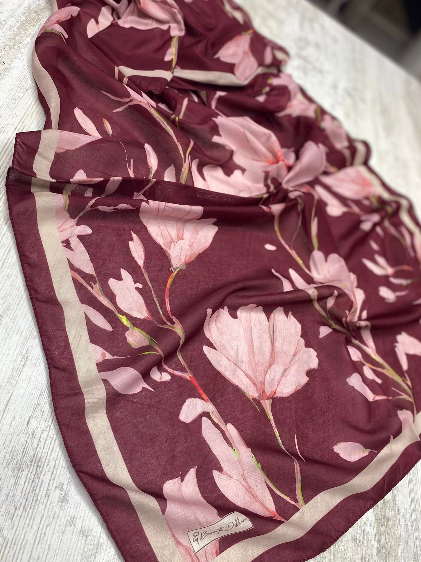 Silk Garden Hijab - Wine