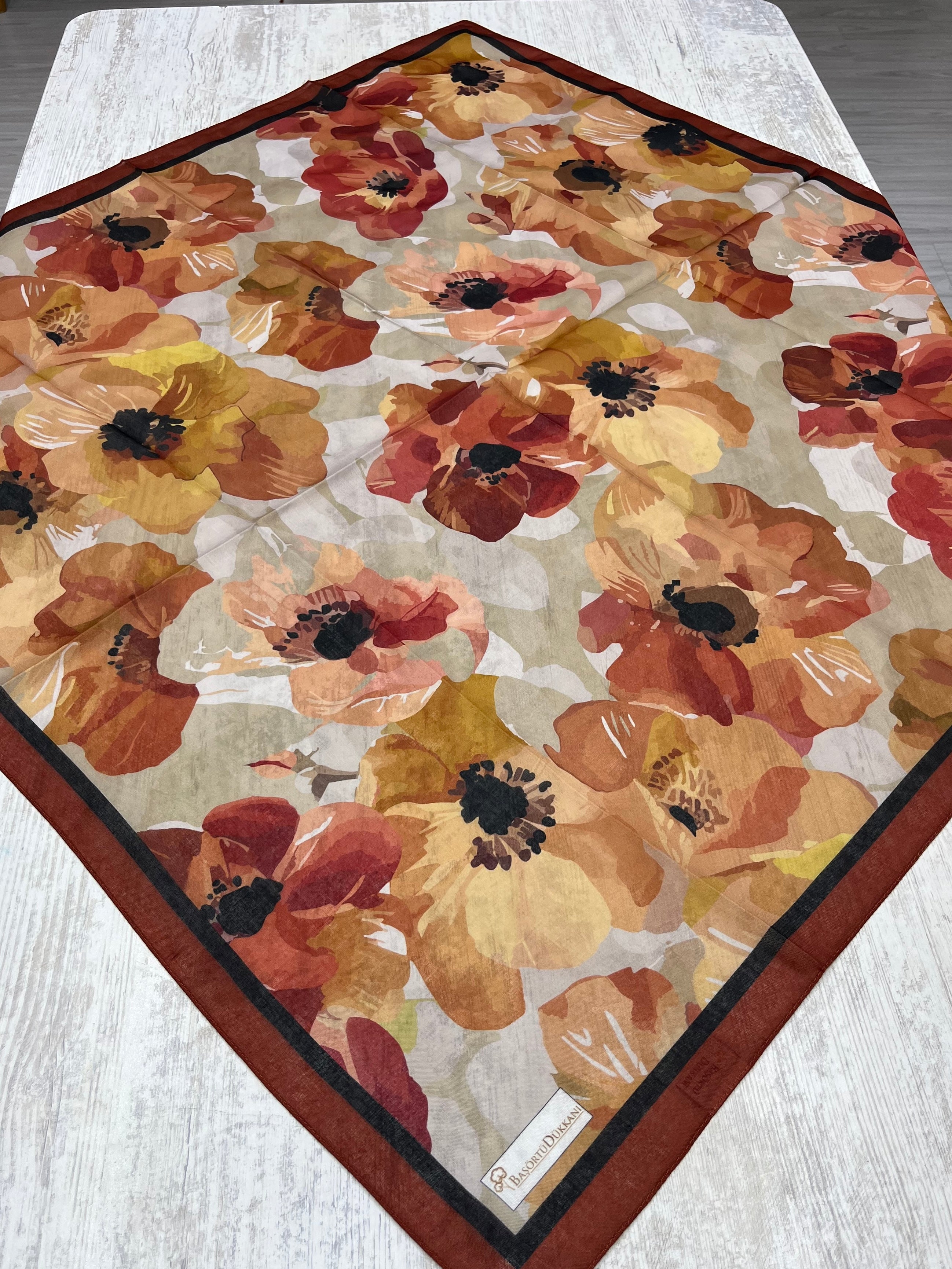 Maribel Square Scarf - Terracotta