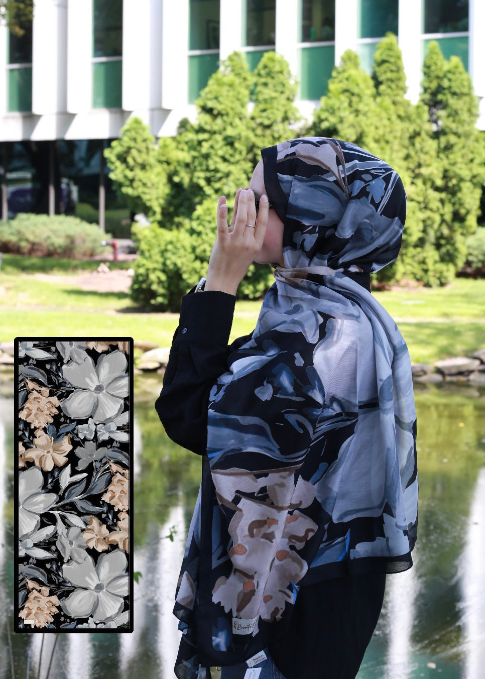 Lily Hijab - Black & Gray