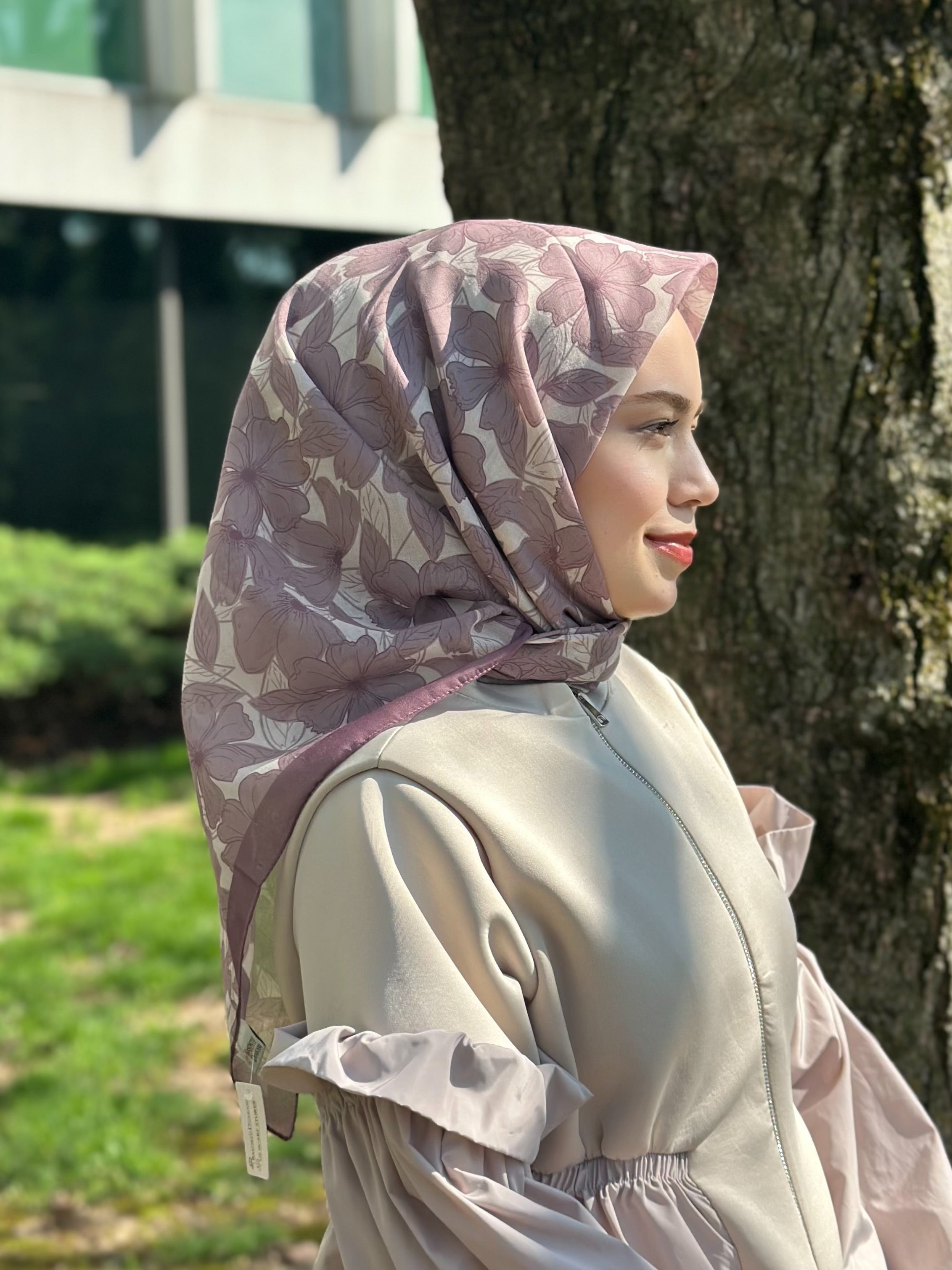 Floria Touch Square Scarf - Dusty Rose