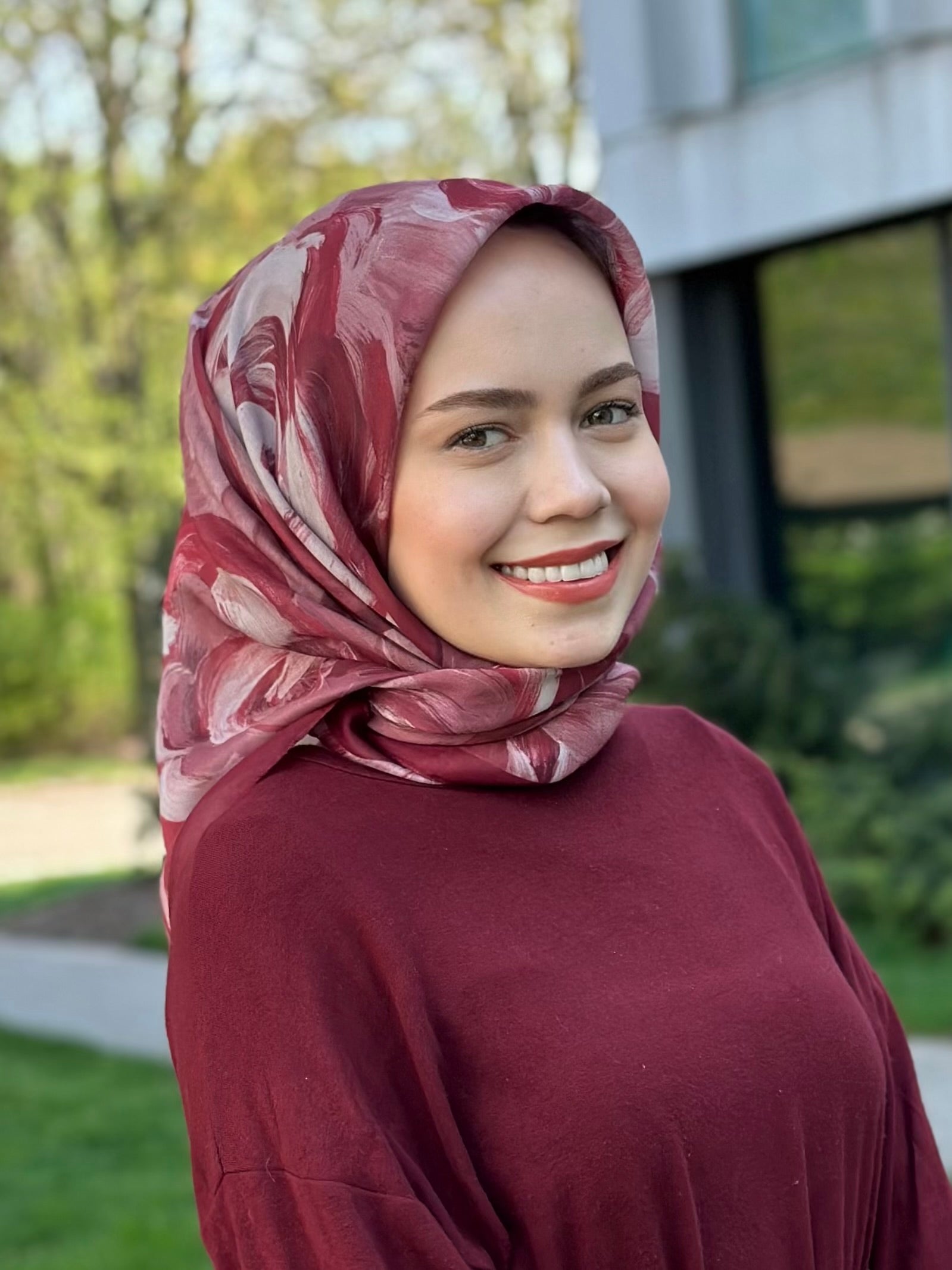 Rosara Square Scarf - Summer Burgundy