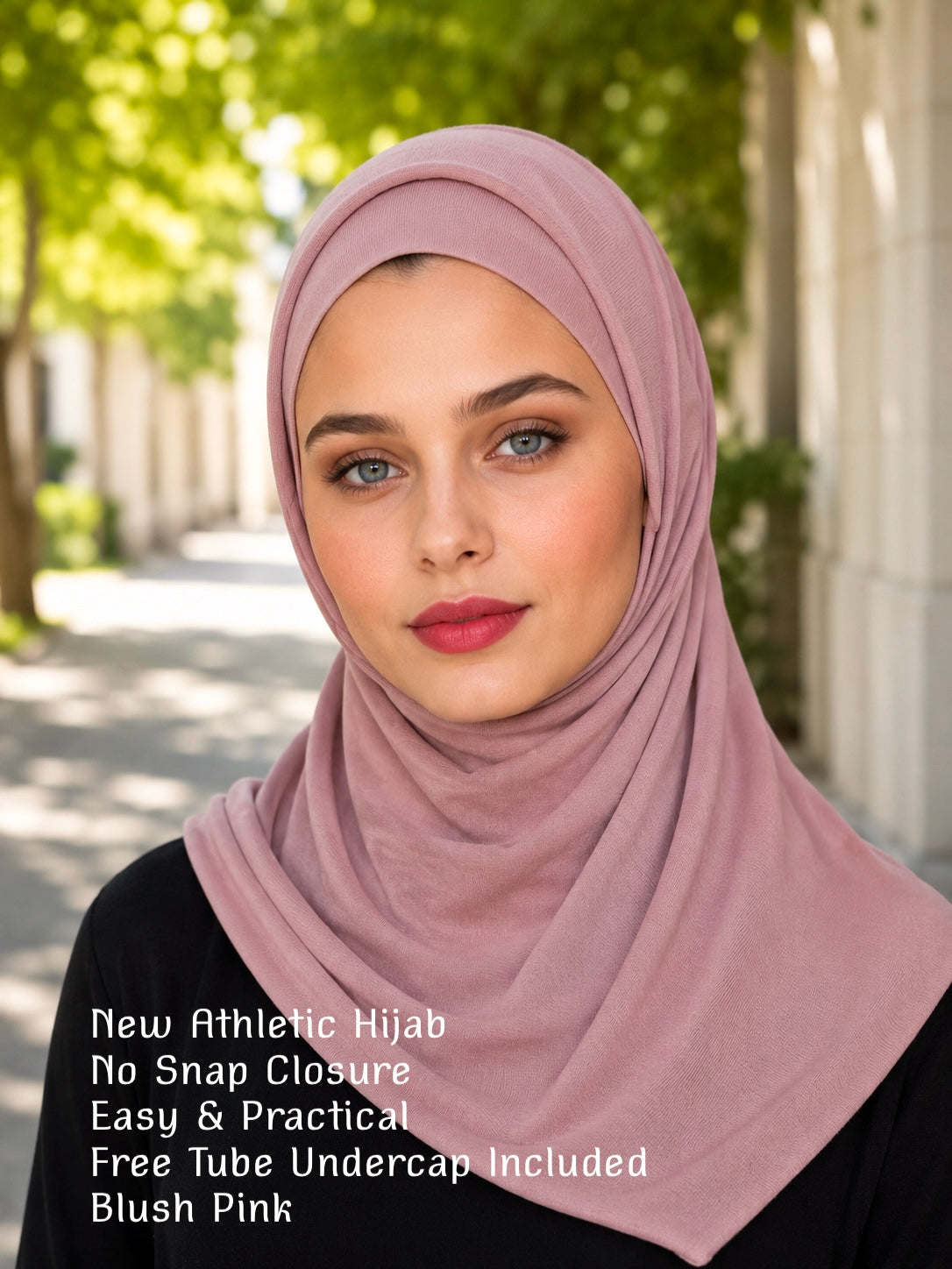 New Athletic Hijab -Blush Pink (No Snap Closure)