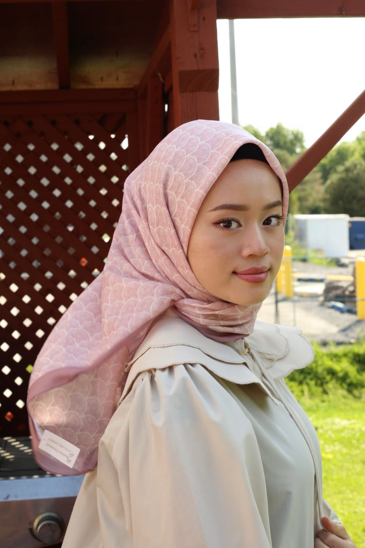 Minimal Square Scarf - Dusty Pink