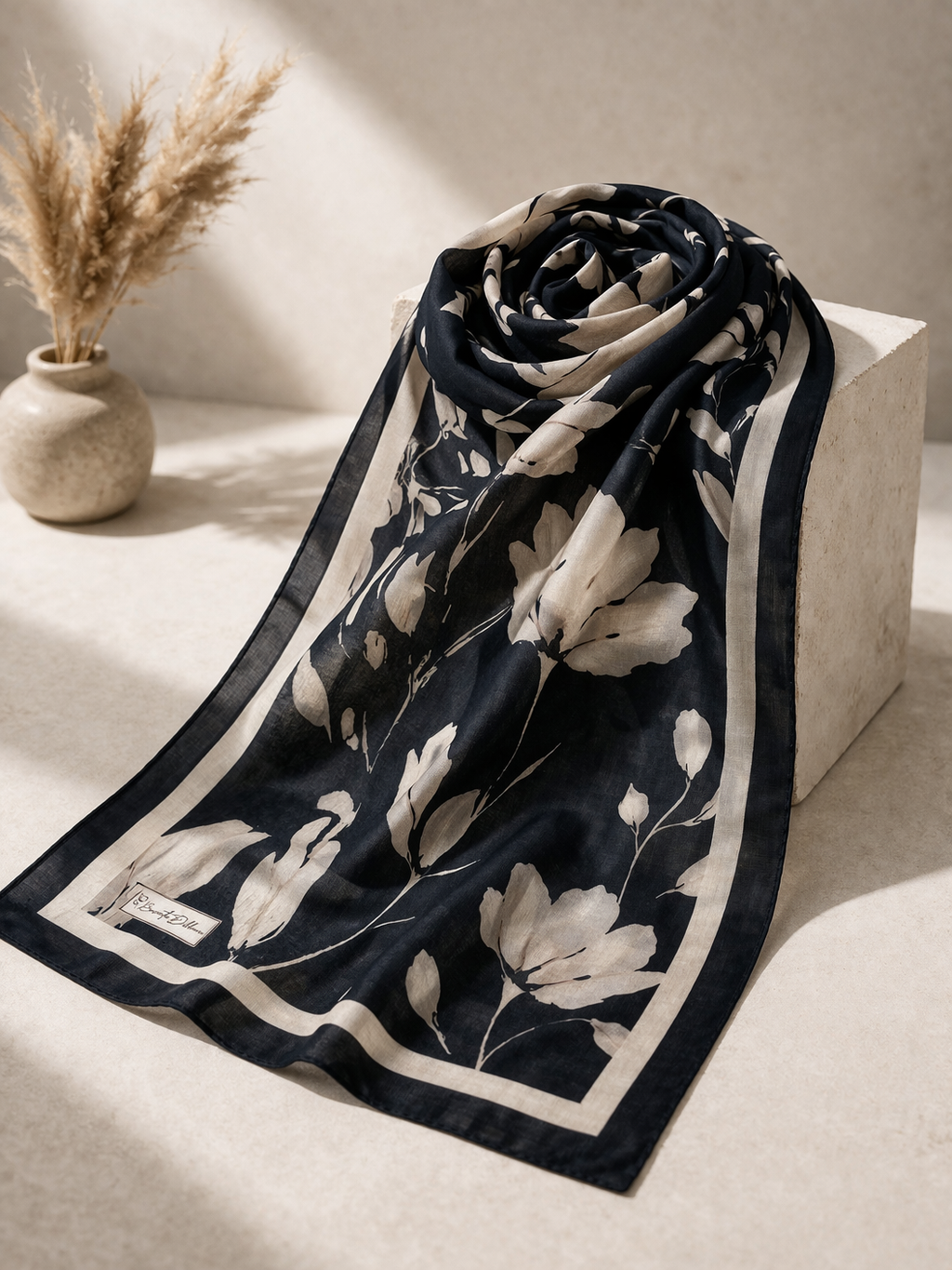 Silk Garden Hijab - Black