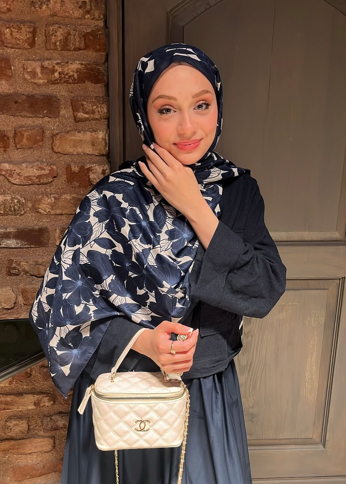 Floria Touch Hijab - Navy