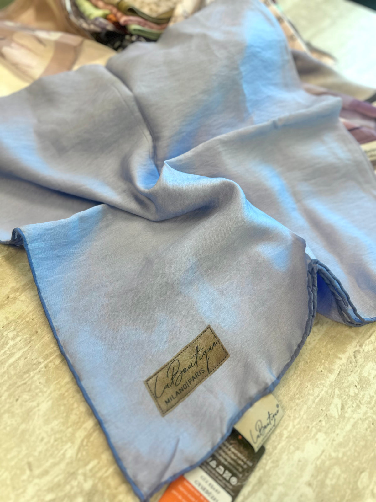 La Boutique Square Scarf - Baby Blue