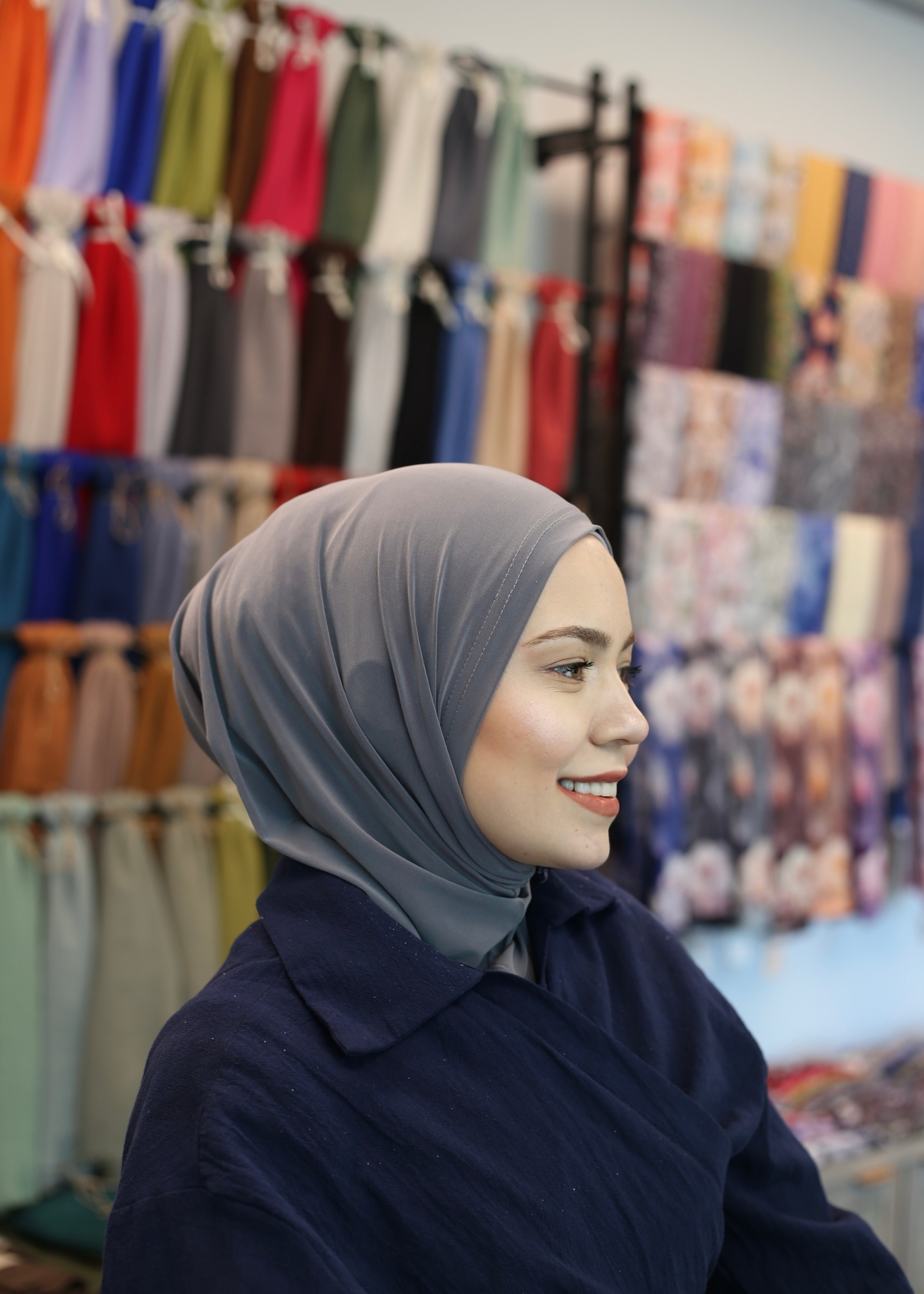 New Athletic Hijab -Dark Gray (No Snap Closure)