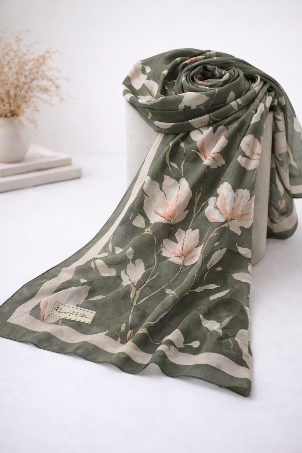 Silk Garden Hijab - Deep Khaki