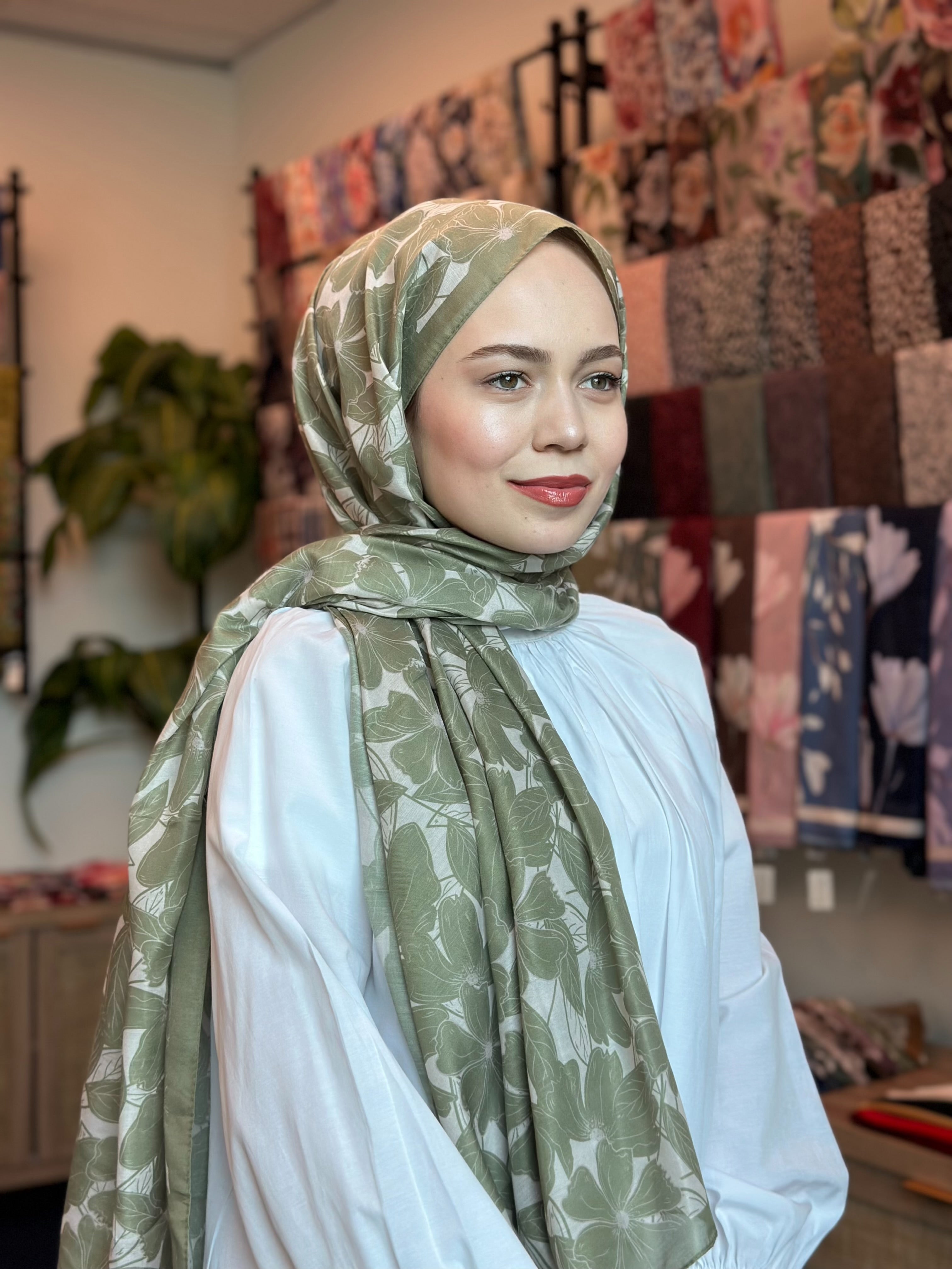 Floria Touch Hijab - Grass Green