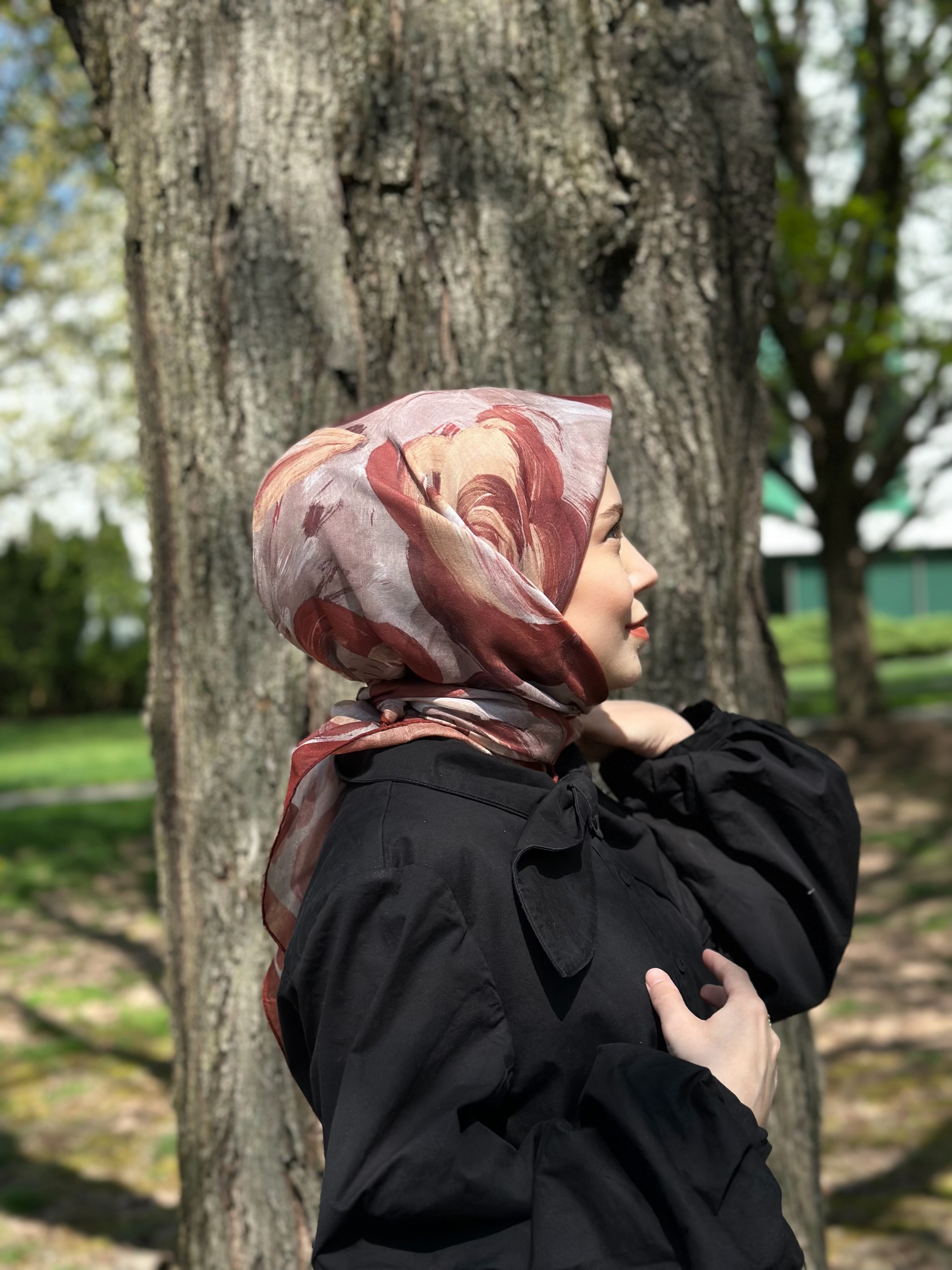 Rosara Square Scarf - Summer Brown