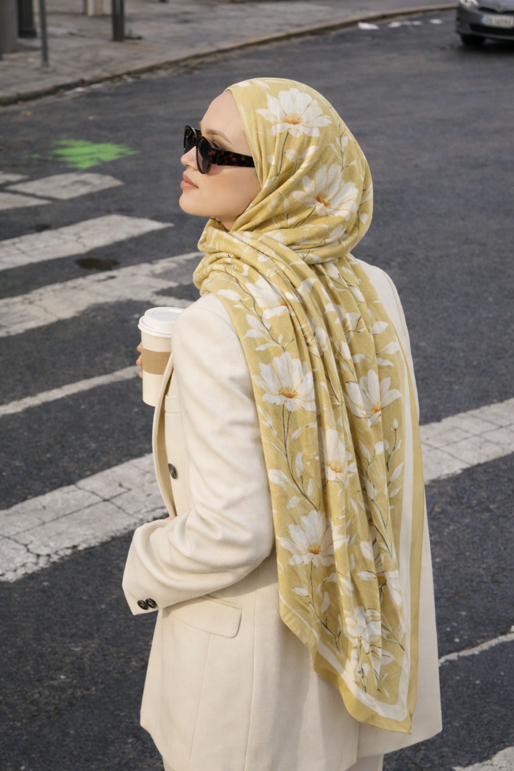 Silk Garden Hijab - Vanilla Gold