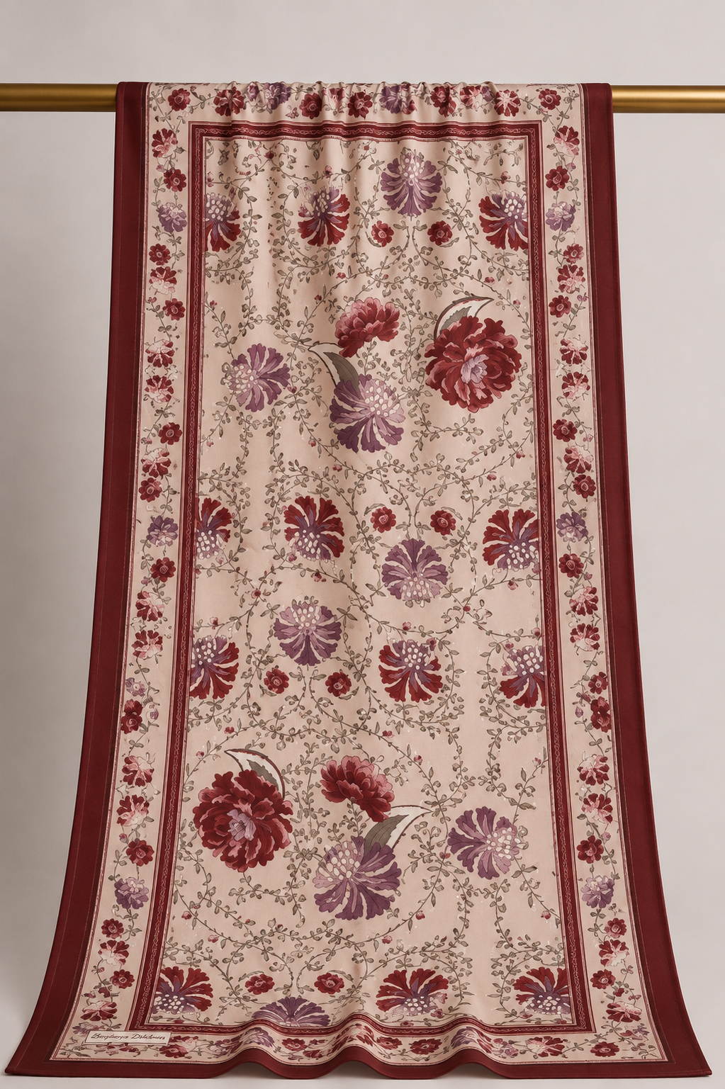 Palace Flower Hijab - Wine