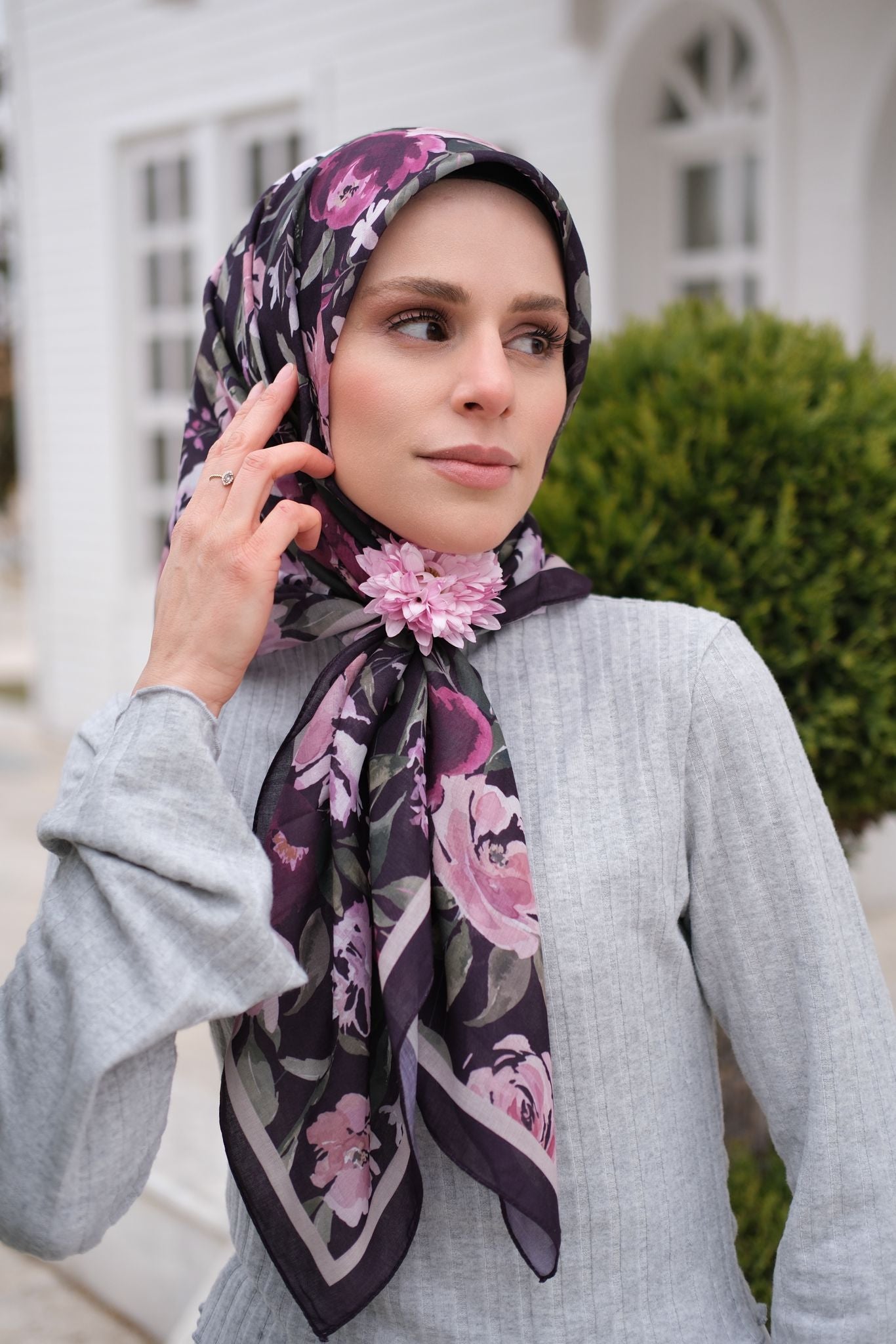 Florya Square Scarf - Purple