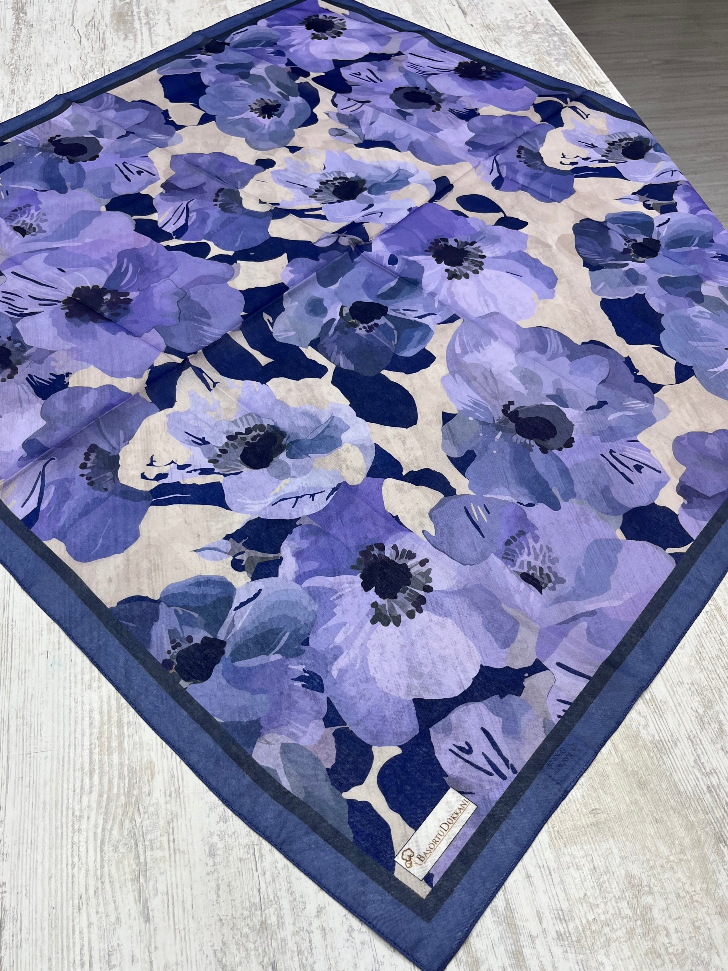 Maribel Square Scarf - Midnight Blue