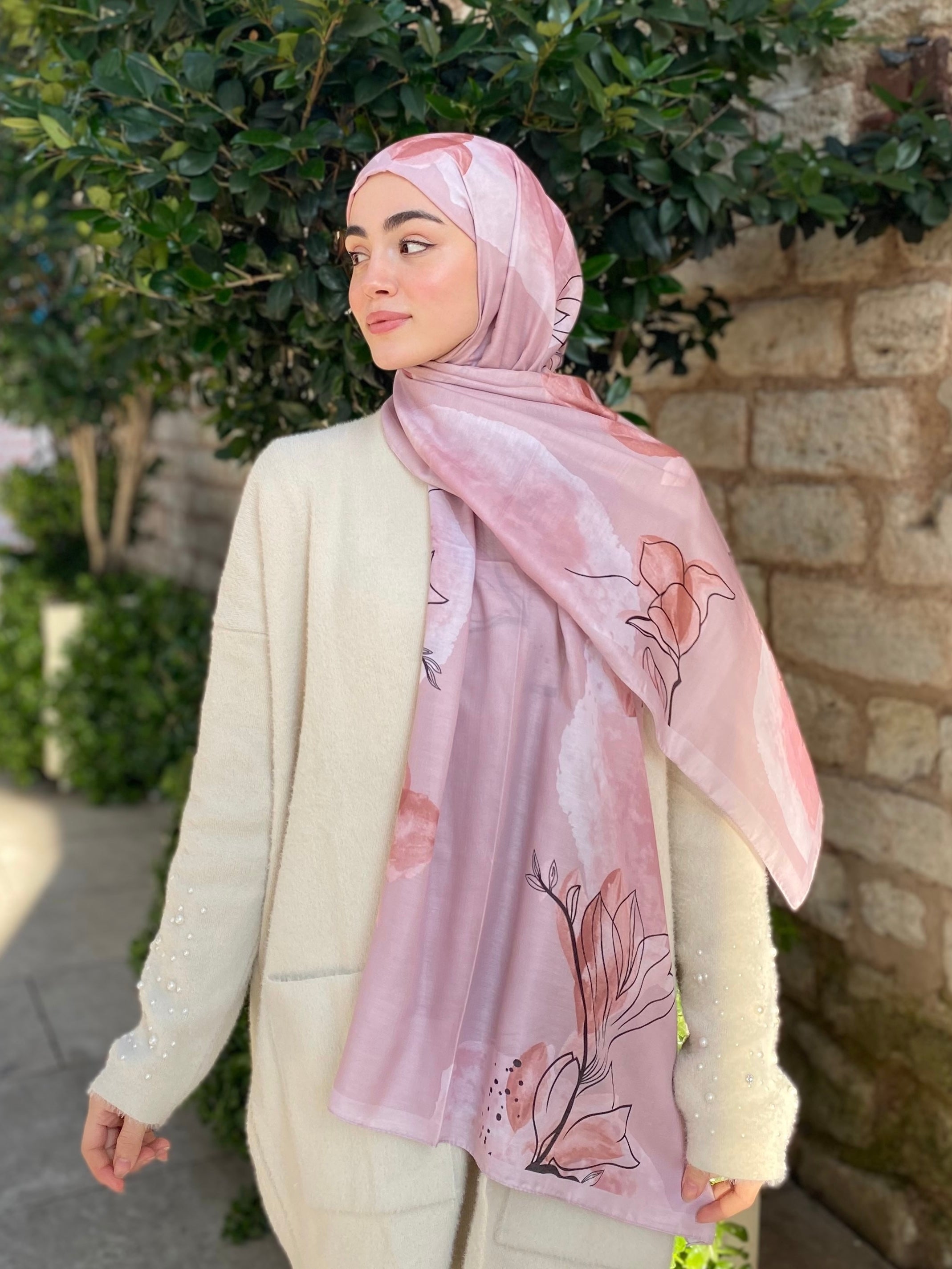 Coral Hijab - Dusty Rose