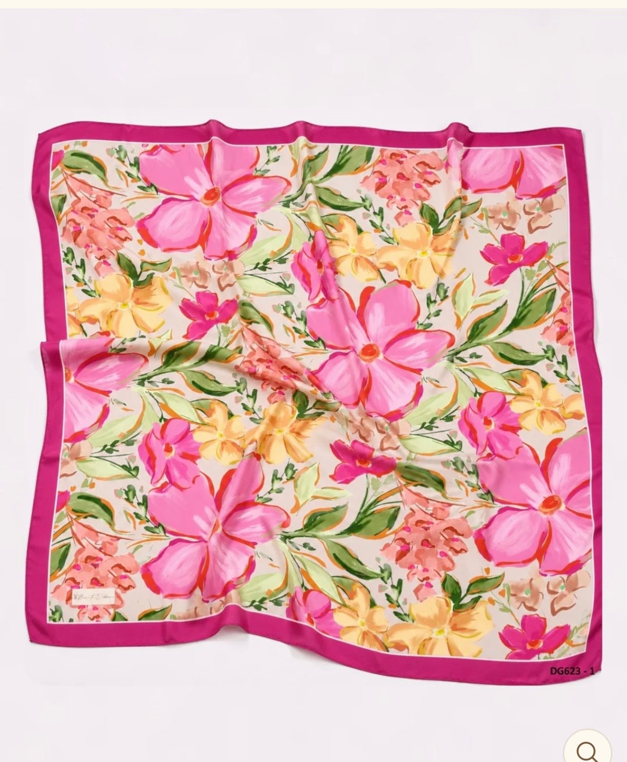 Lily Square Scarf - Fuchsia