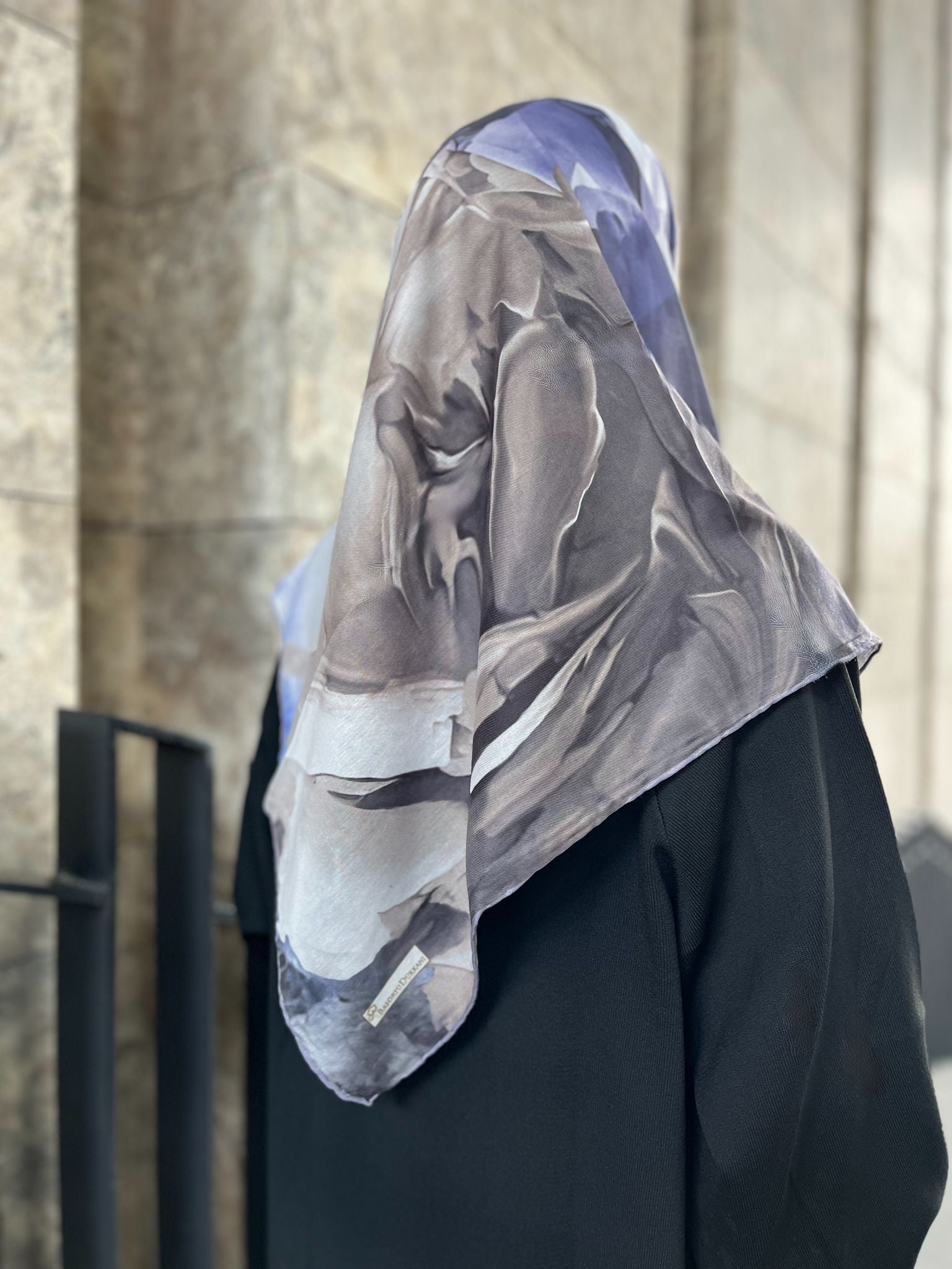 Canvas Painting Pattern Square Scarf - Hyacinth