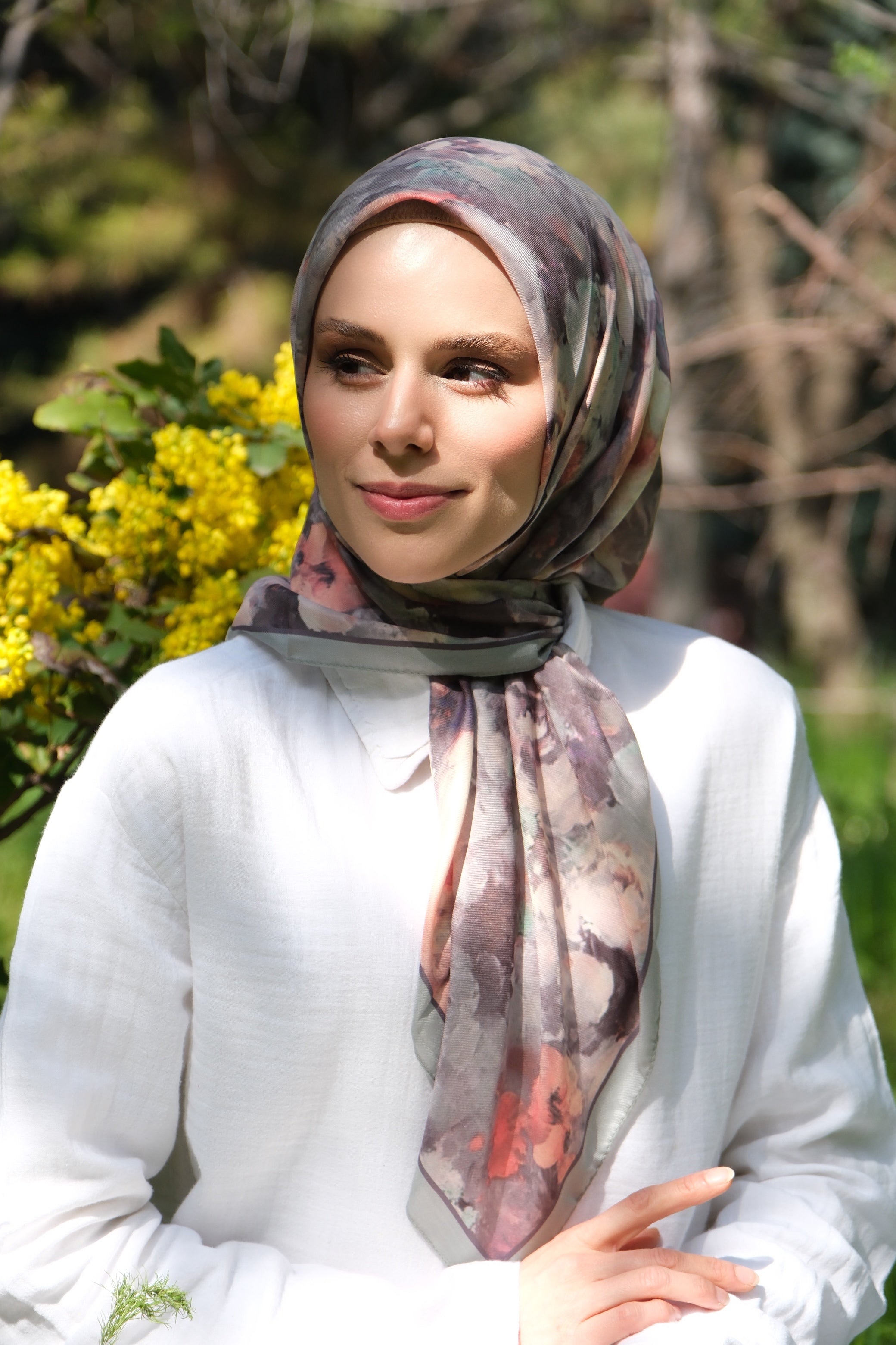 Rose Blend Square Scarf - Dusty Mint