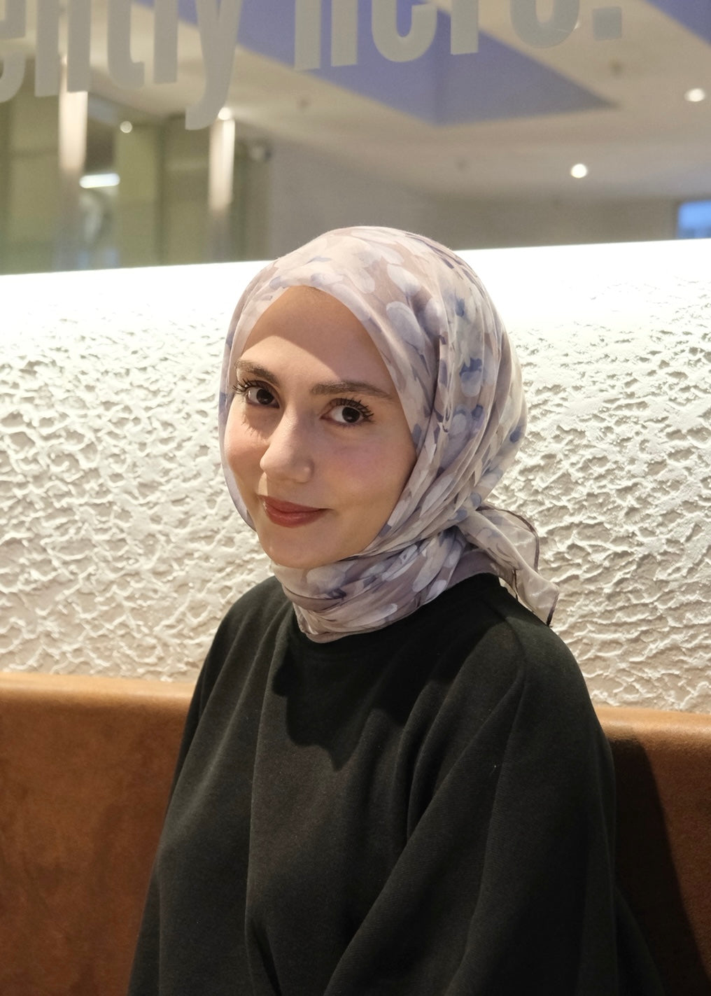 Garden Design Square Scarf - Warm Gray