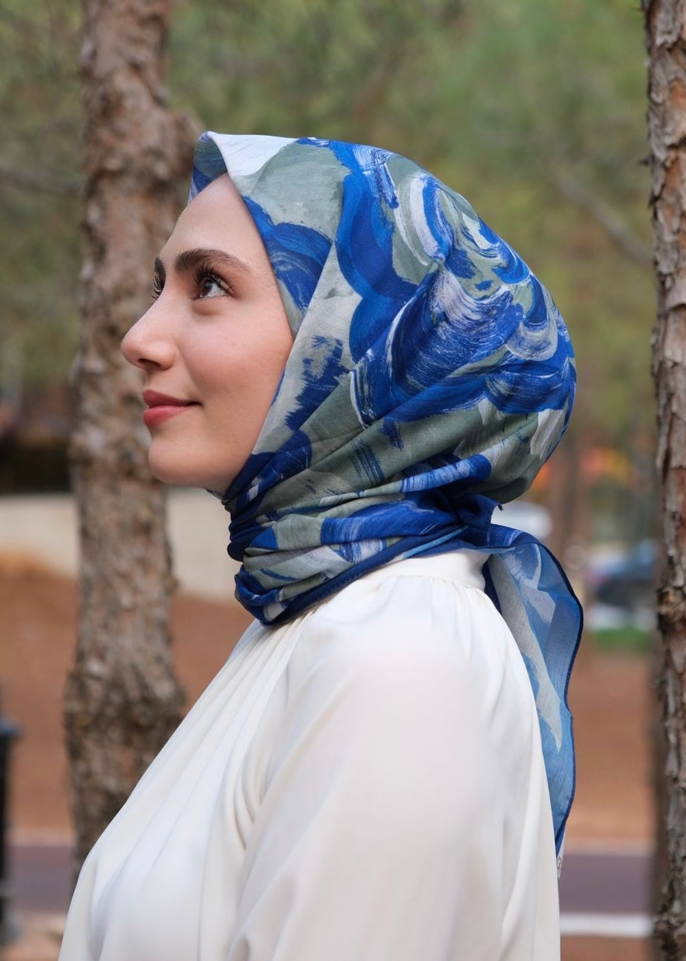 Rosara Square Scarf - Midnight Blue-Green