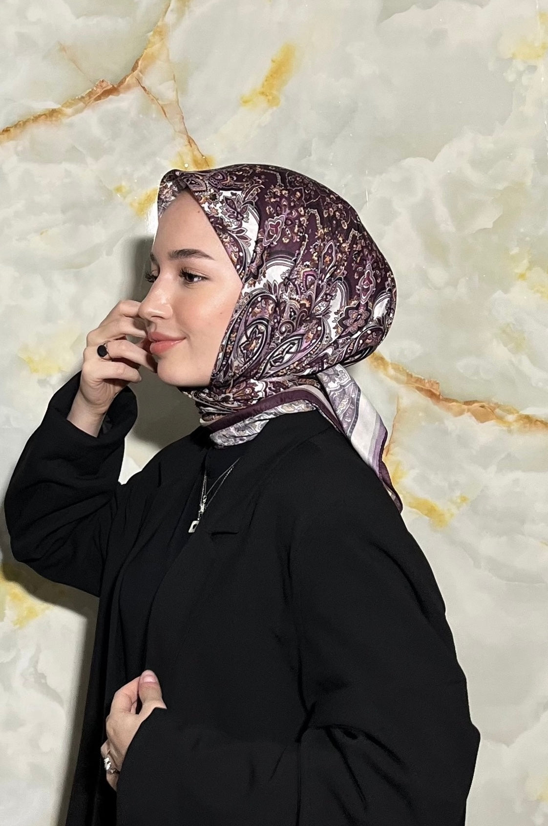 Firuze Square Scarf - Purple
