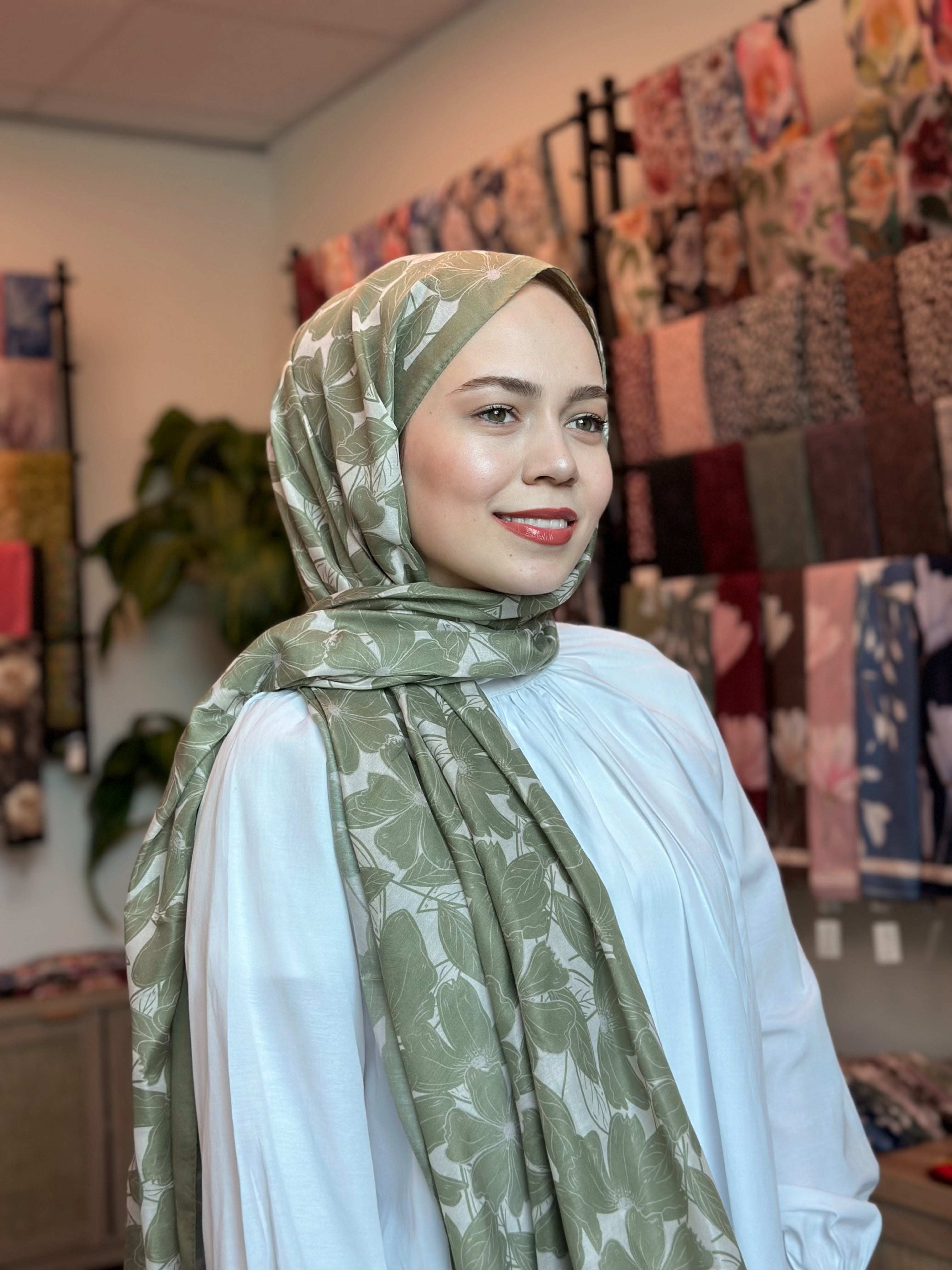 Floria Touch Hijab - Grass Green