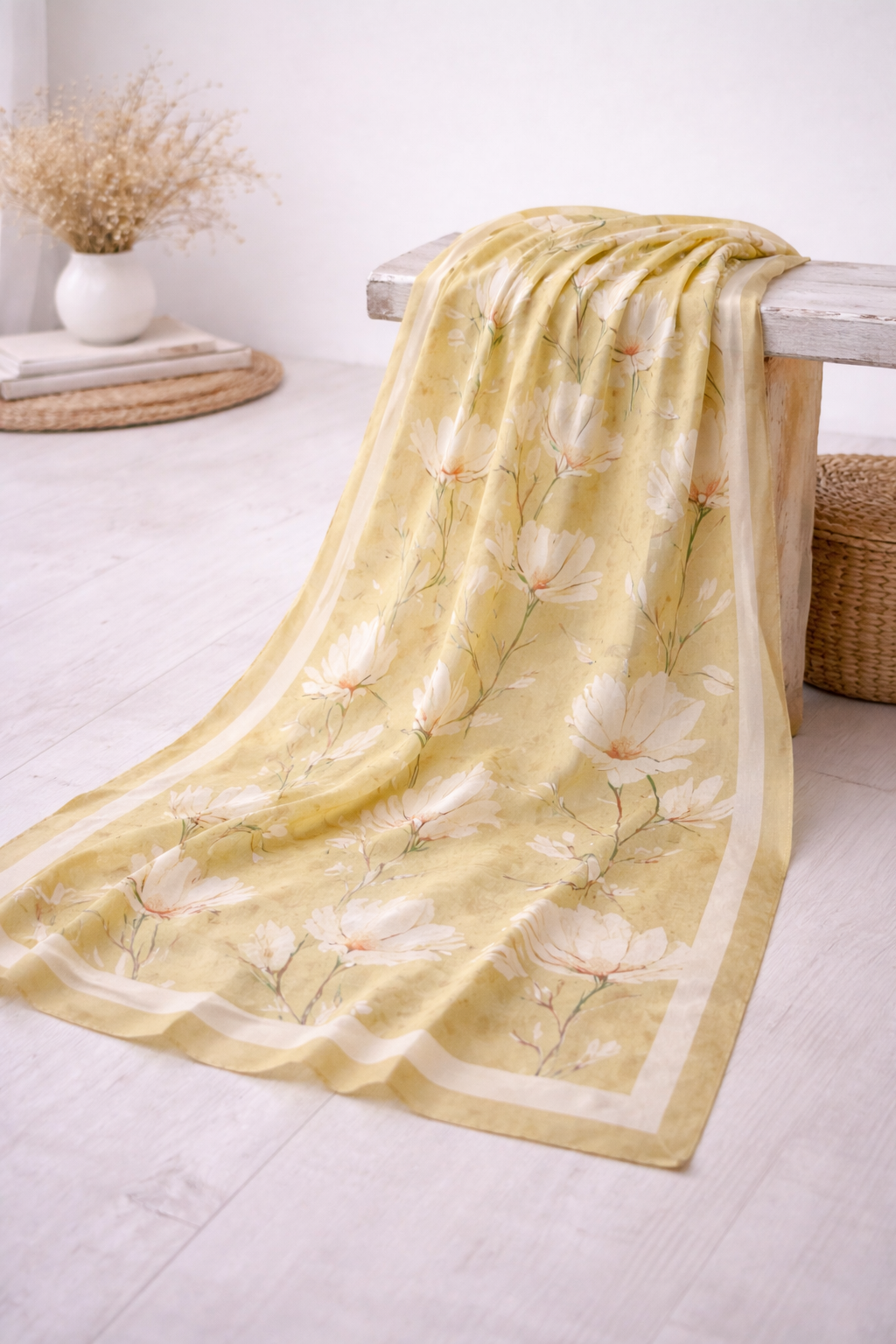 Silk Garden Hijab - Vanilla Gold