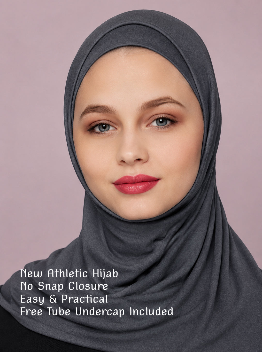 New Athletic Hijab - Anthracite (No Snap Closure)